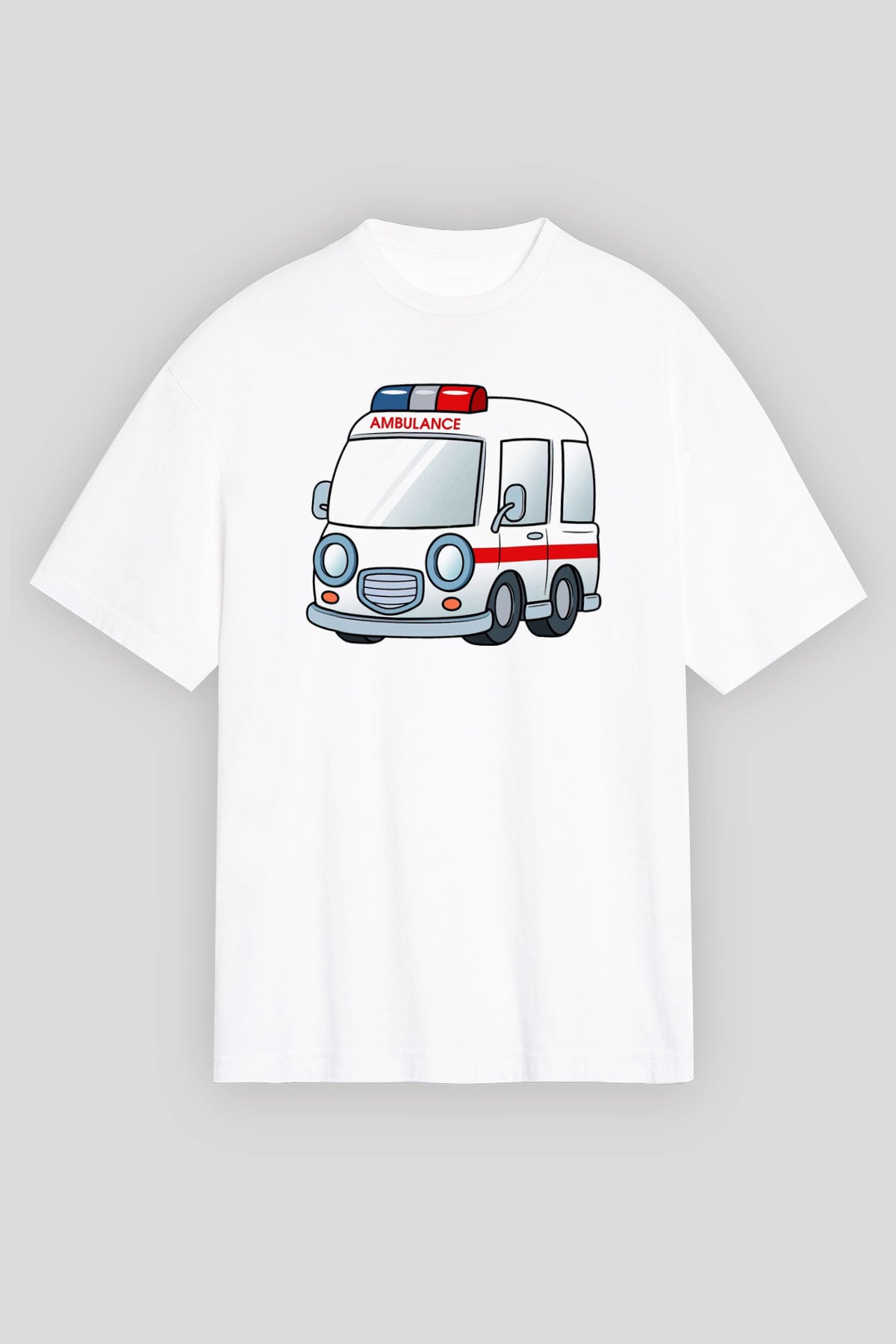 Ambulans şoförü Beyaz Unisex Oversize Tişört T-Shirt