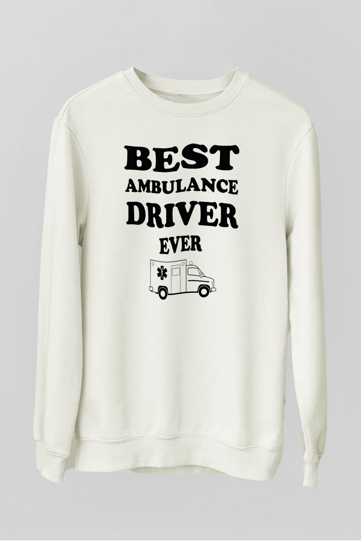 Ambulans şoförü Beyaz Unisex Sweatshirt