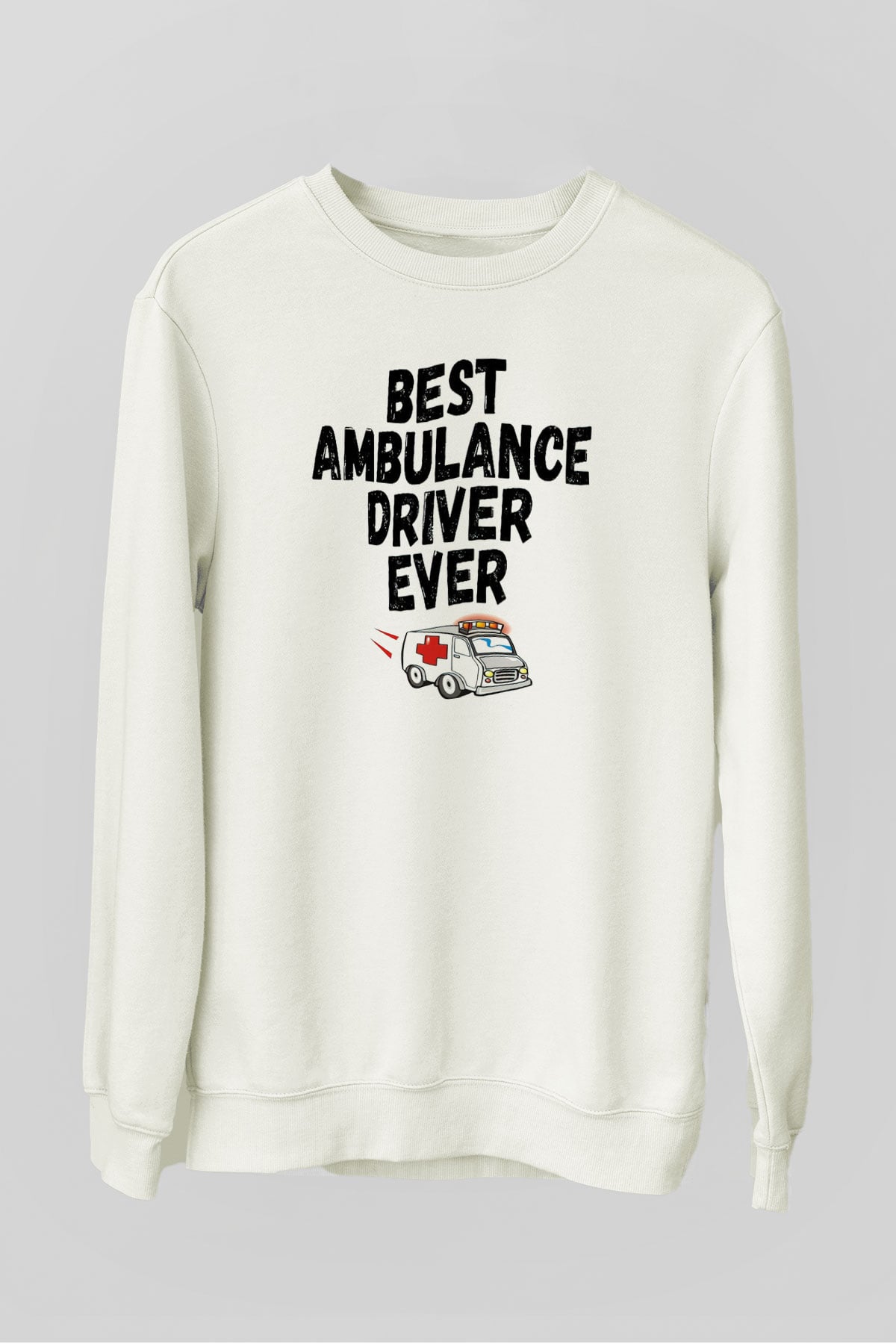 Ambulans şoförü Beyaz Unisex Sweatshirt