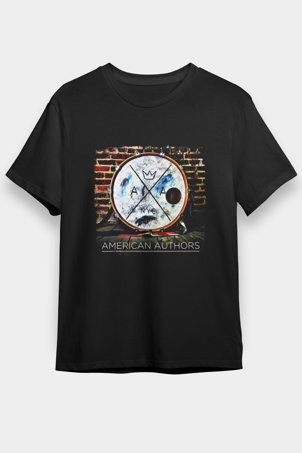 American Authors Baskılı Unisex Siyah Tişört