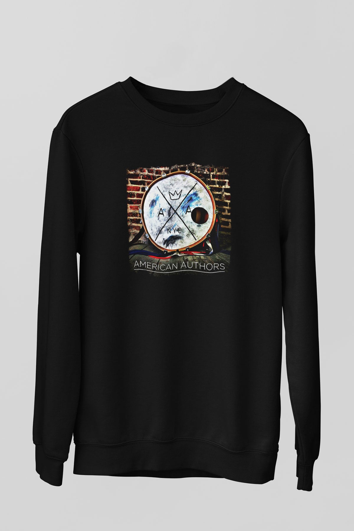 American Authors Baskılı Unisex Siyah Sweatshirt