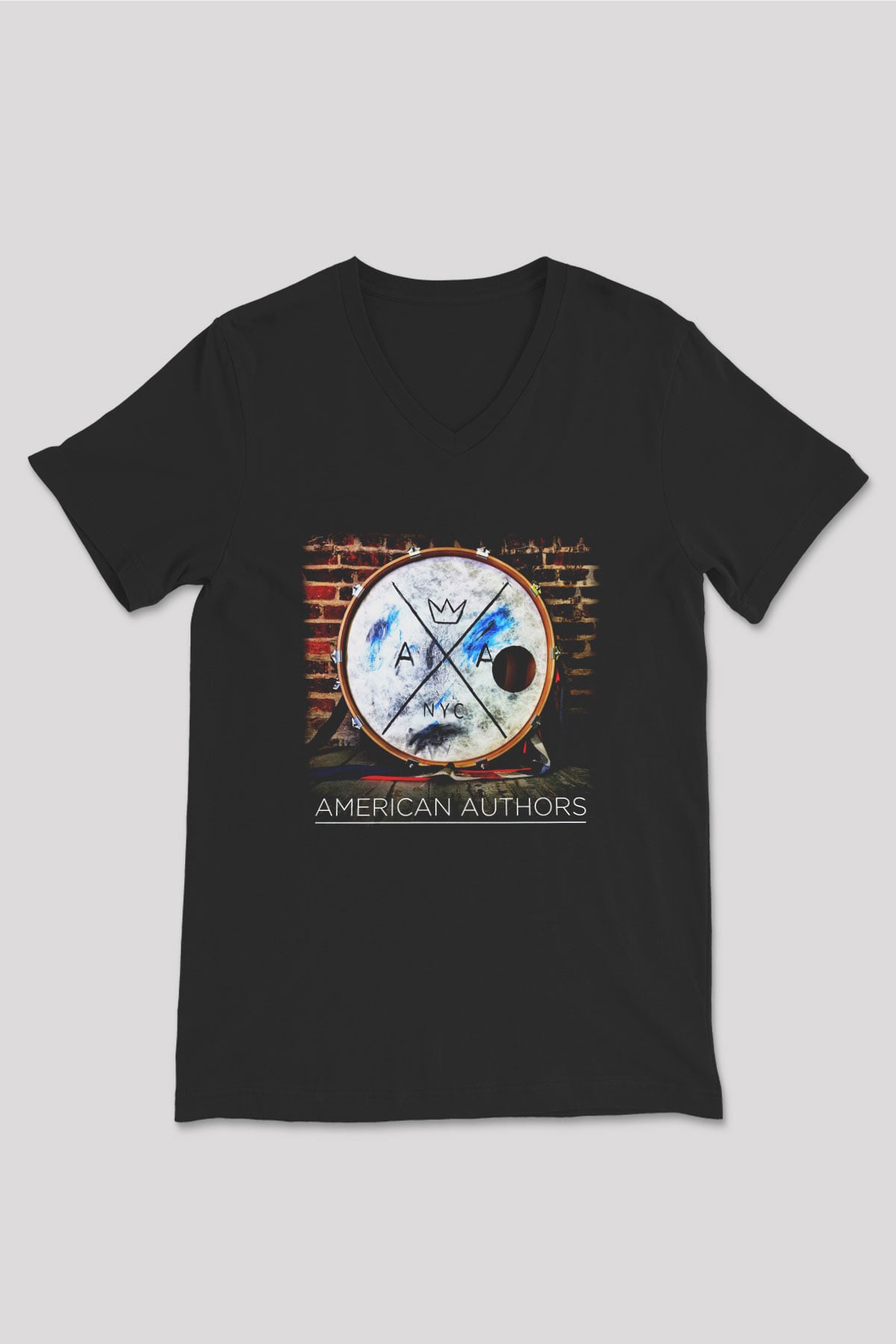 American Authors Siyah Unisex V Yaka Tişört