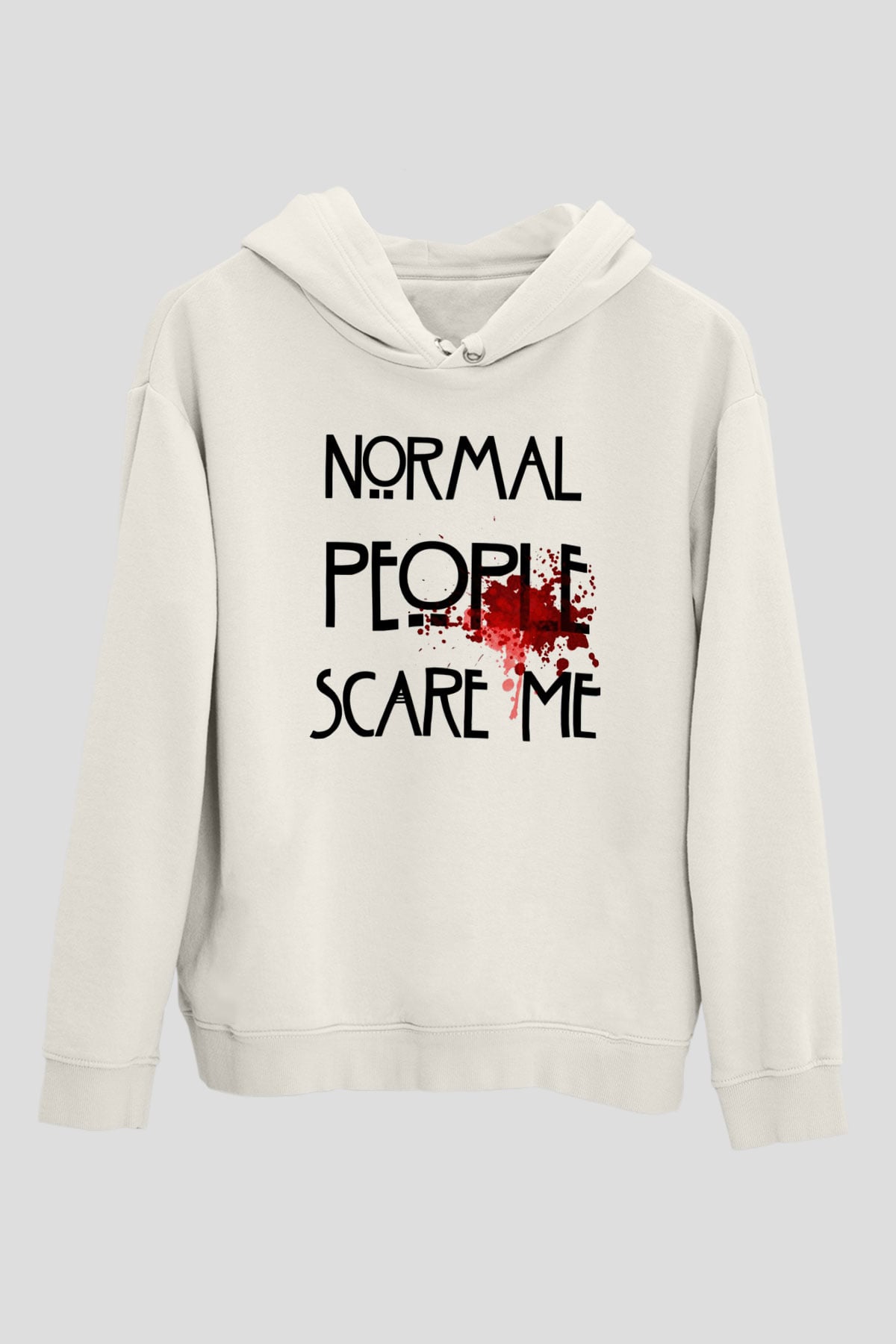 American Horror Story Beyaz Unisex Kapşonlu Sweatshirt