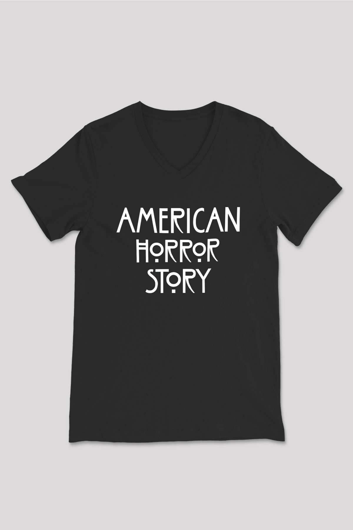 American Horror Story Siyah Unisex V Yaka Tişört T-Shirt