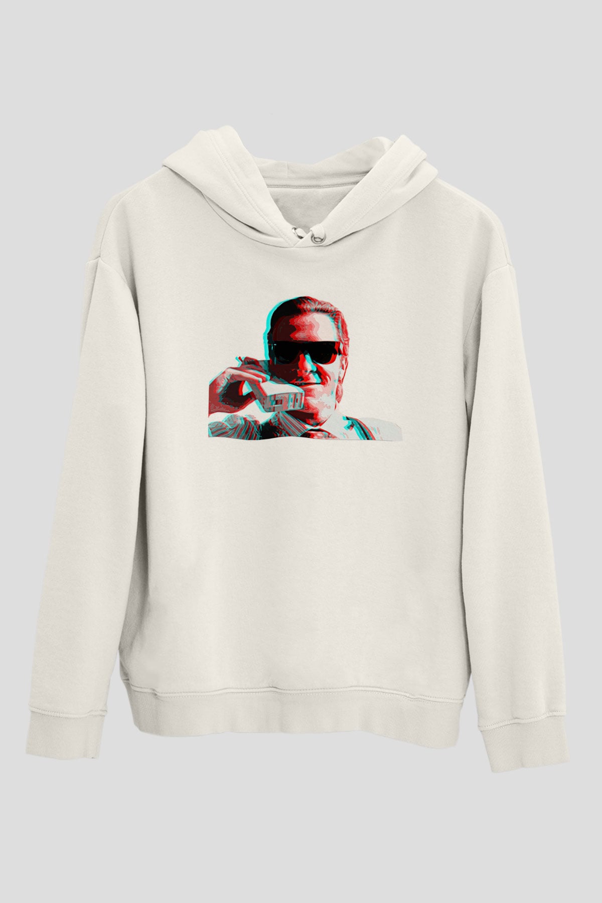 American Psycho Baskılı Beyaz Unisex Hoodie