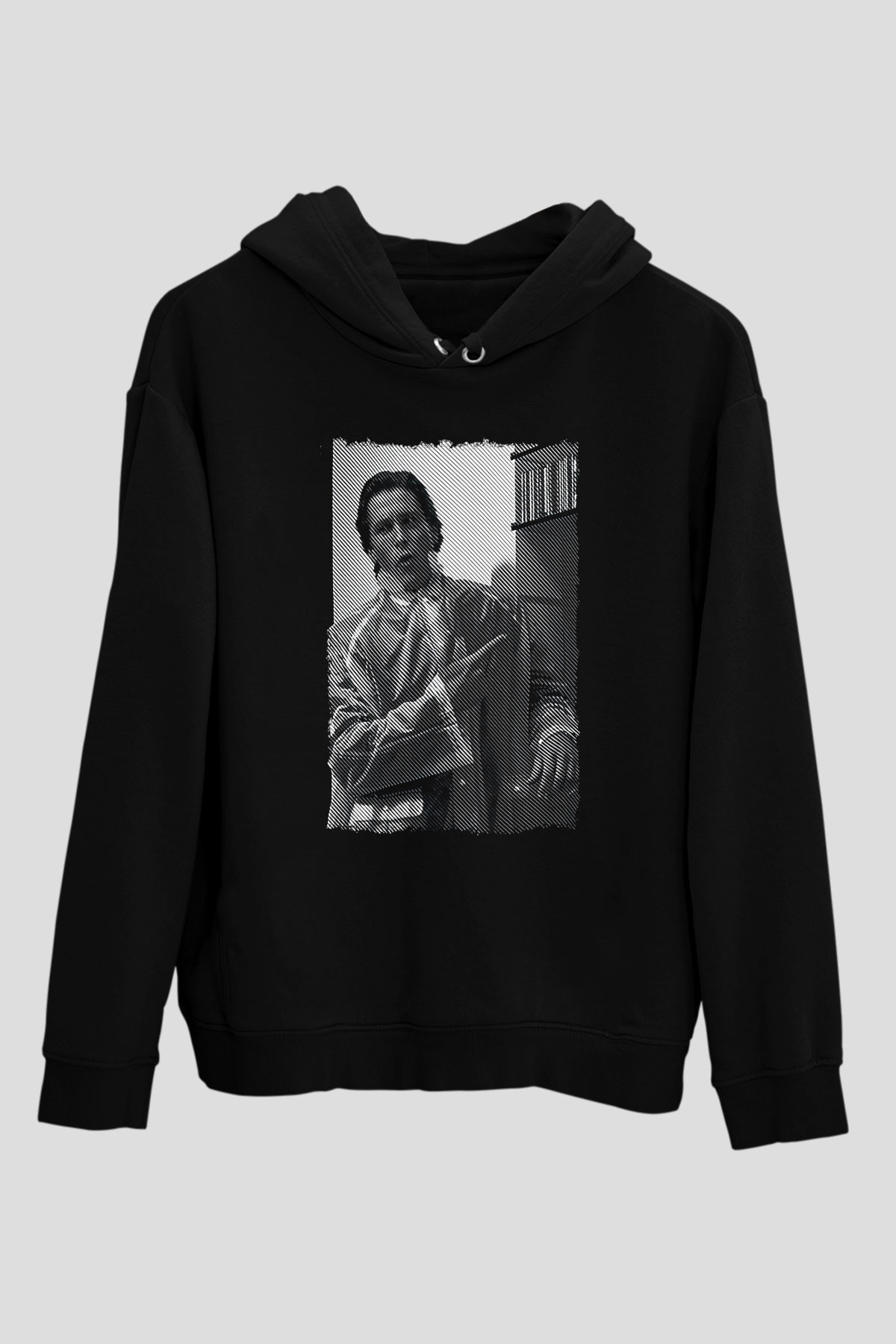 American Psycho Baskılı Unisex Siyah Hoodie