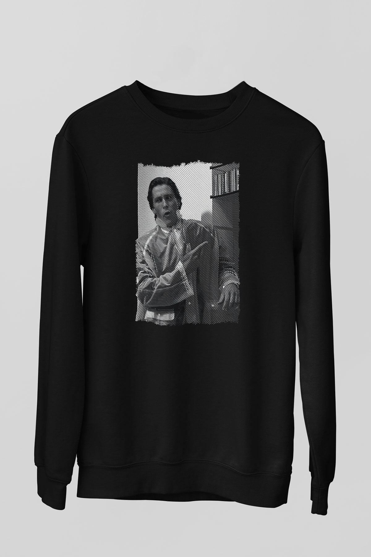 American Psycho Baskılı Unisex Siyah Sweatshirt