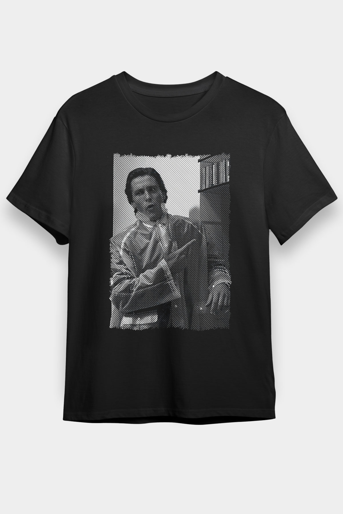 American Psycho Baskılı Unisex Siyah Tişört - Tshirt