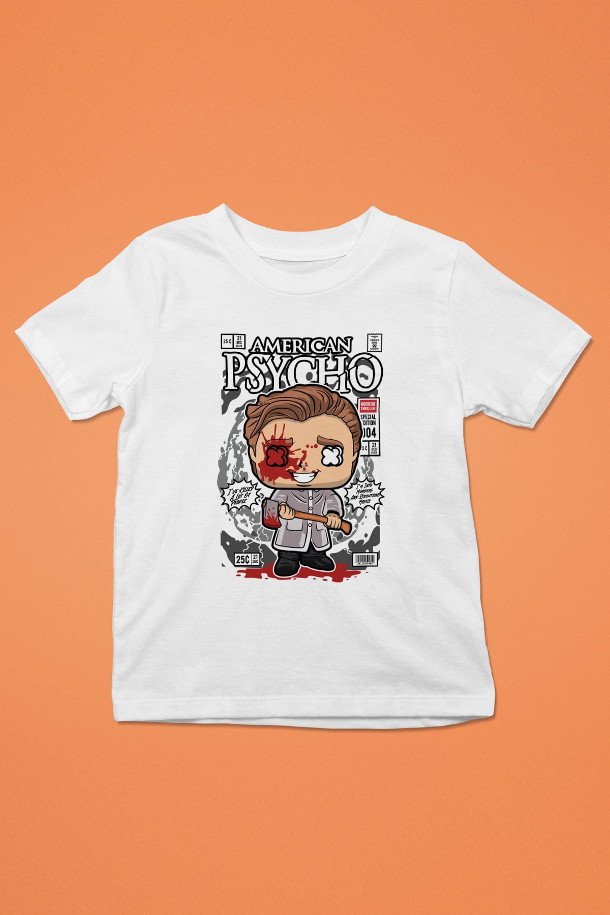 American Psyco Patrick Baskılı Unisex Beyaz Çocuk Tişört