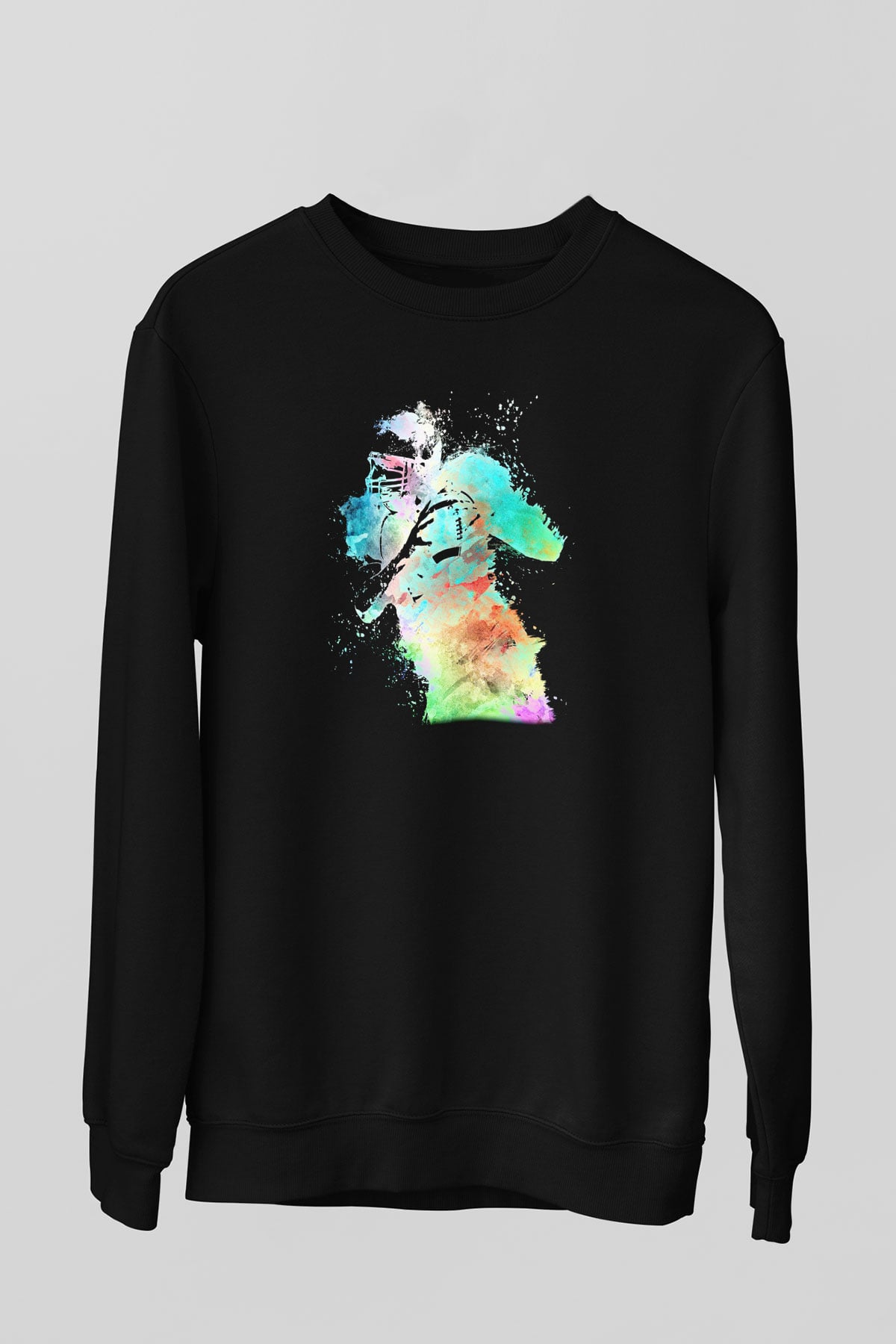 Amerikan Futbolu - American Football Baskılı Unisex Siyah Sweatshirt