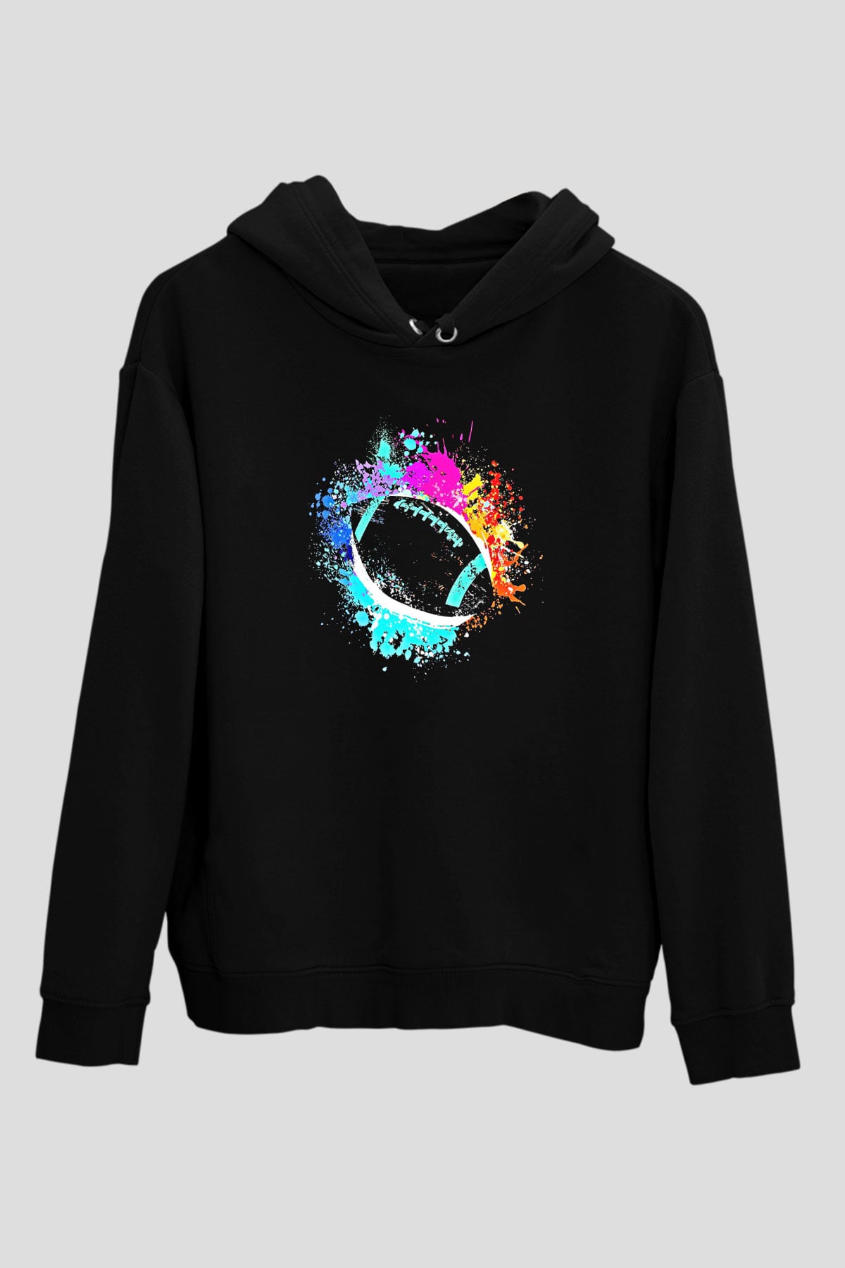 Amerikan Futbolu - American Football Baskılı Unisex Siyah Hoodie