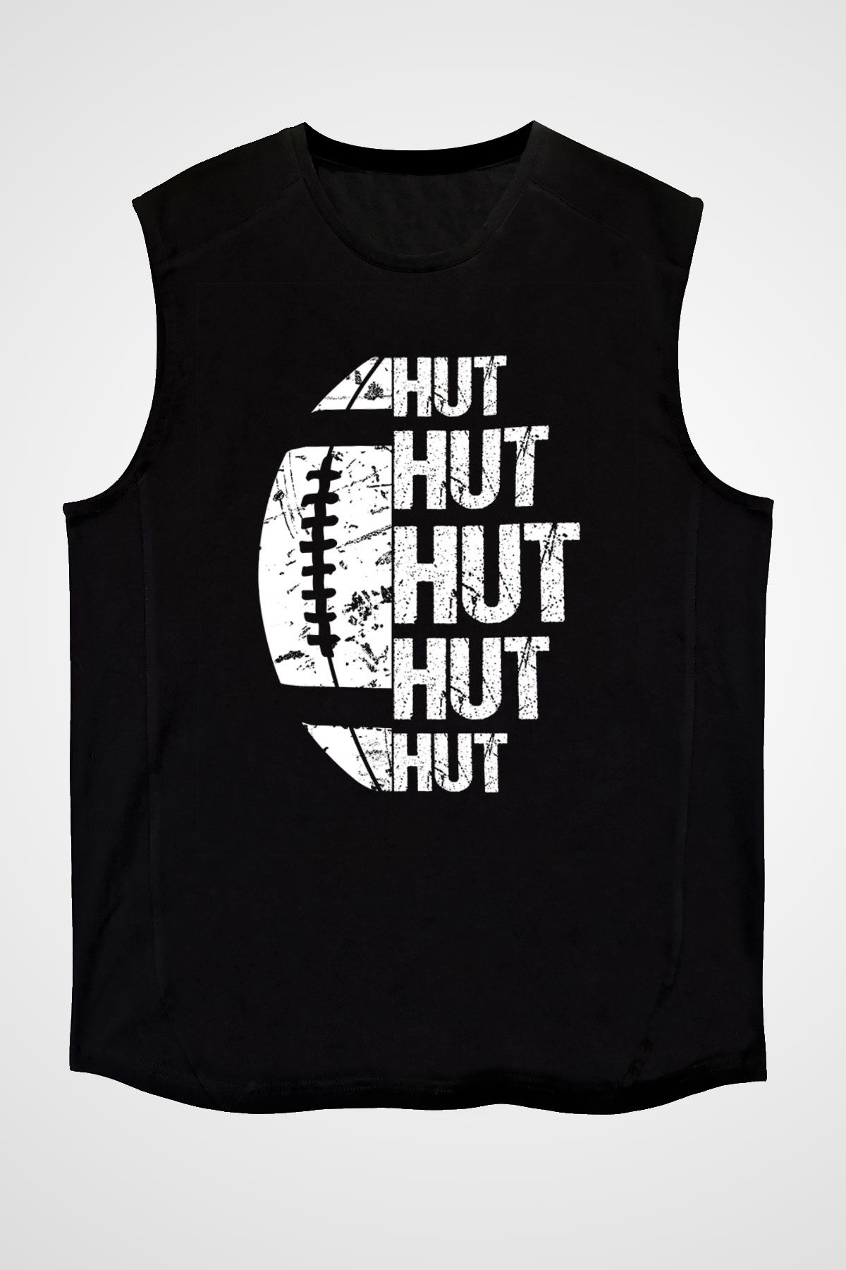 Amerikan Futbolu - American Football Baskılı Unisex Siyah Kolsuz Tişört