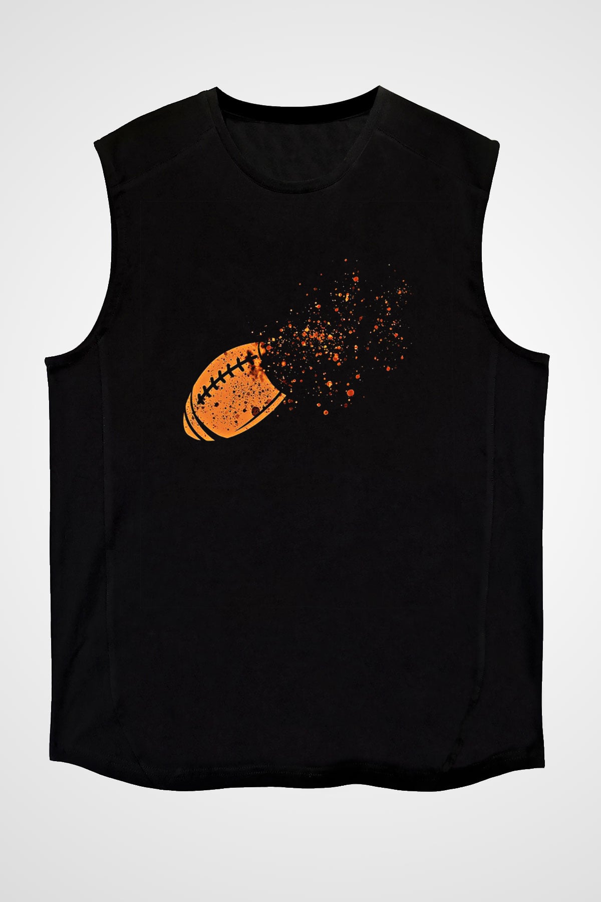 Amerikan Futbolu - American Football Baskılı Unisex Siyah Kolsuz Tişört