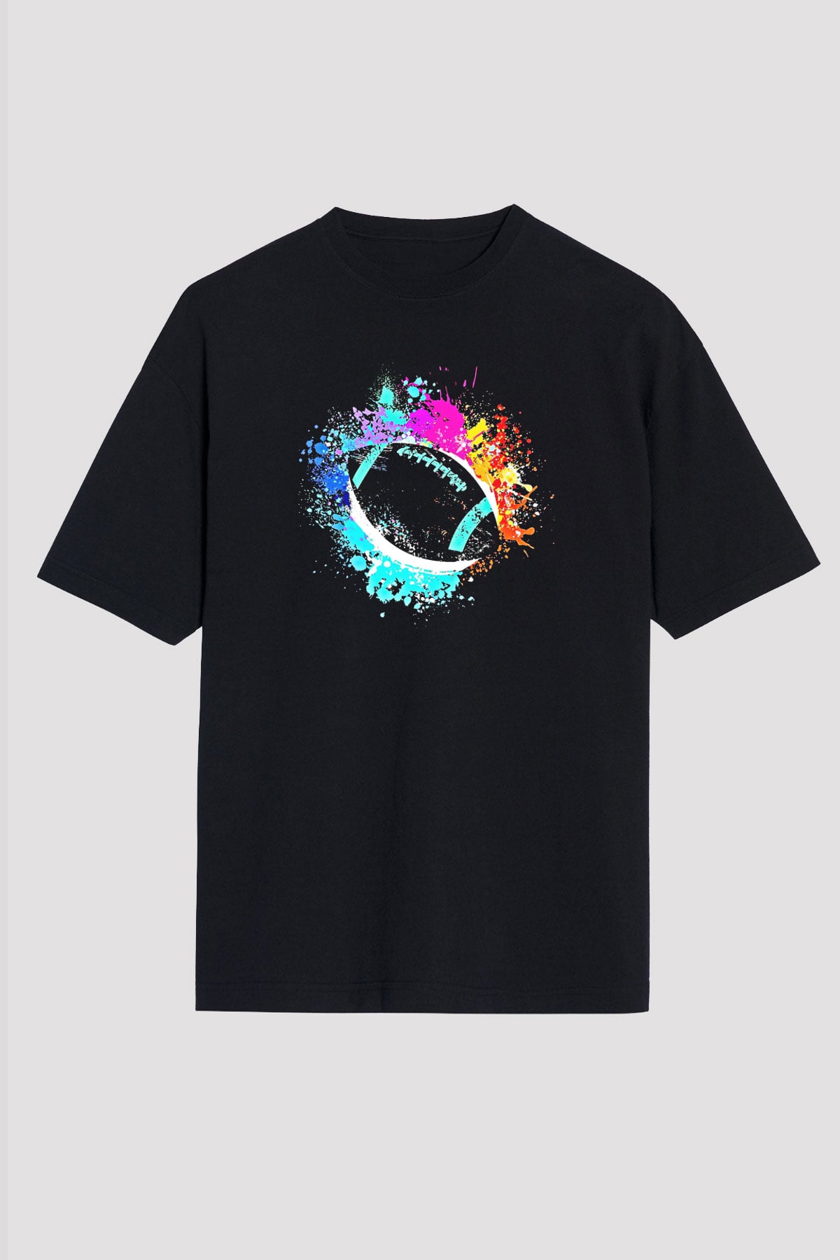 Amerikan Futbolu - American Football Baskılı Unisex Siyah Oversize Tişört