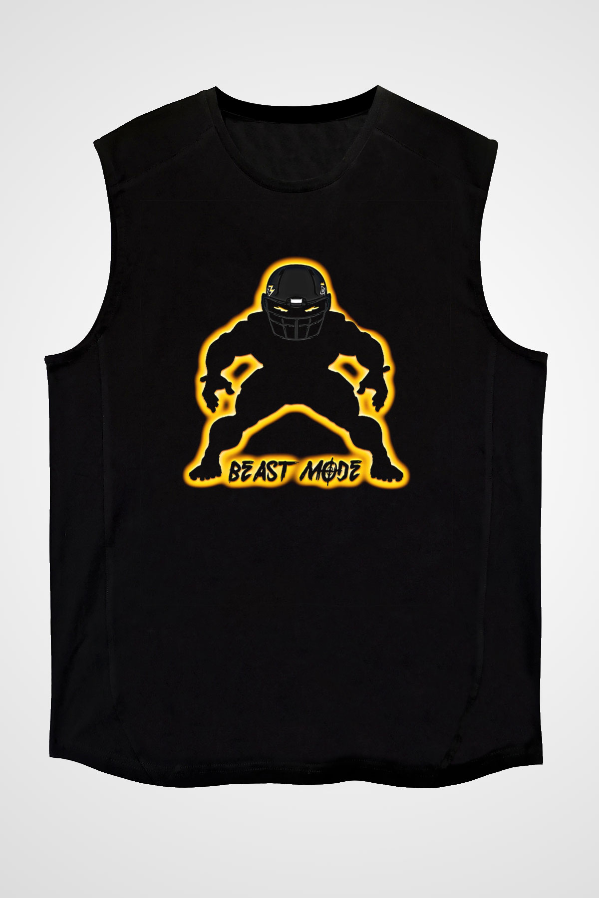 Amerikan Futbolu - American Football Baskılı Unisex Siyah Kolsuz Tişört