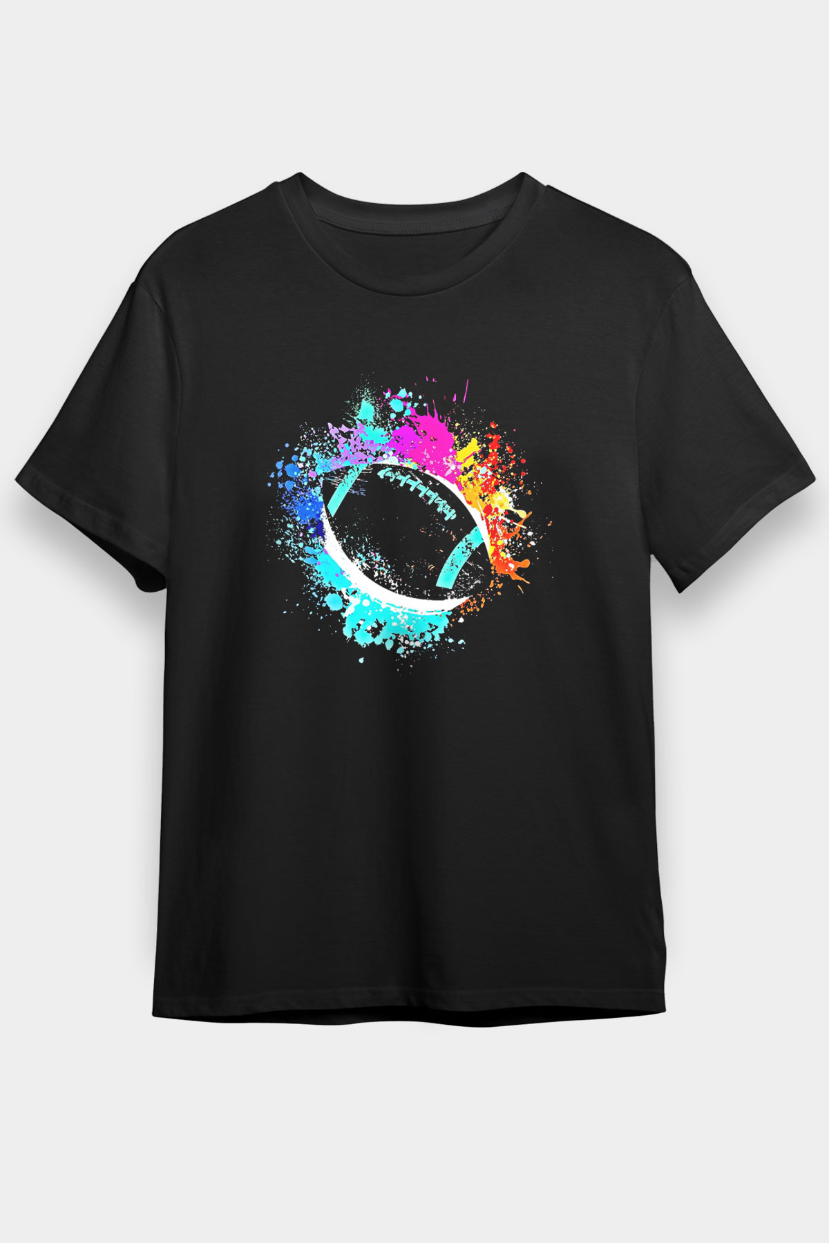 Amerikan Futbolu - American Football Baskılı Unisex Siyah Tişört - Tshirt
