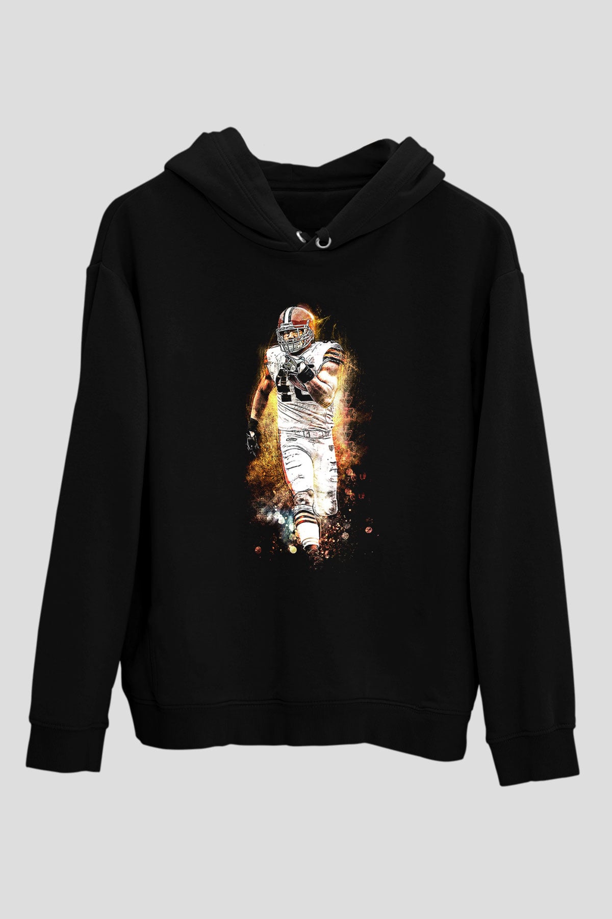 Amerikan Futbolu - American Football Baskılı Unisex Siyah Hoodie