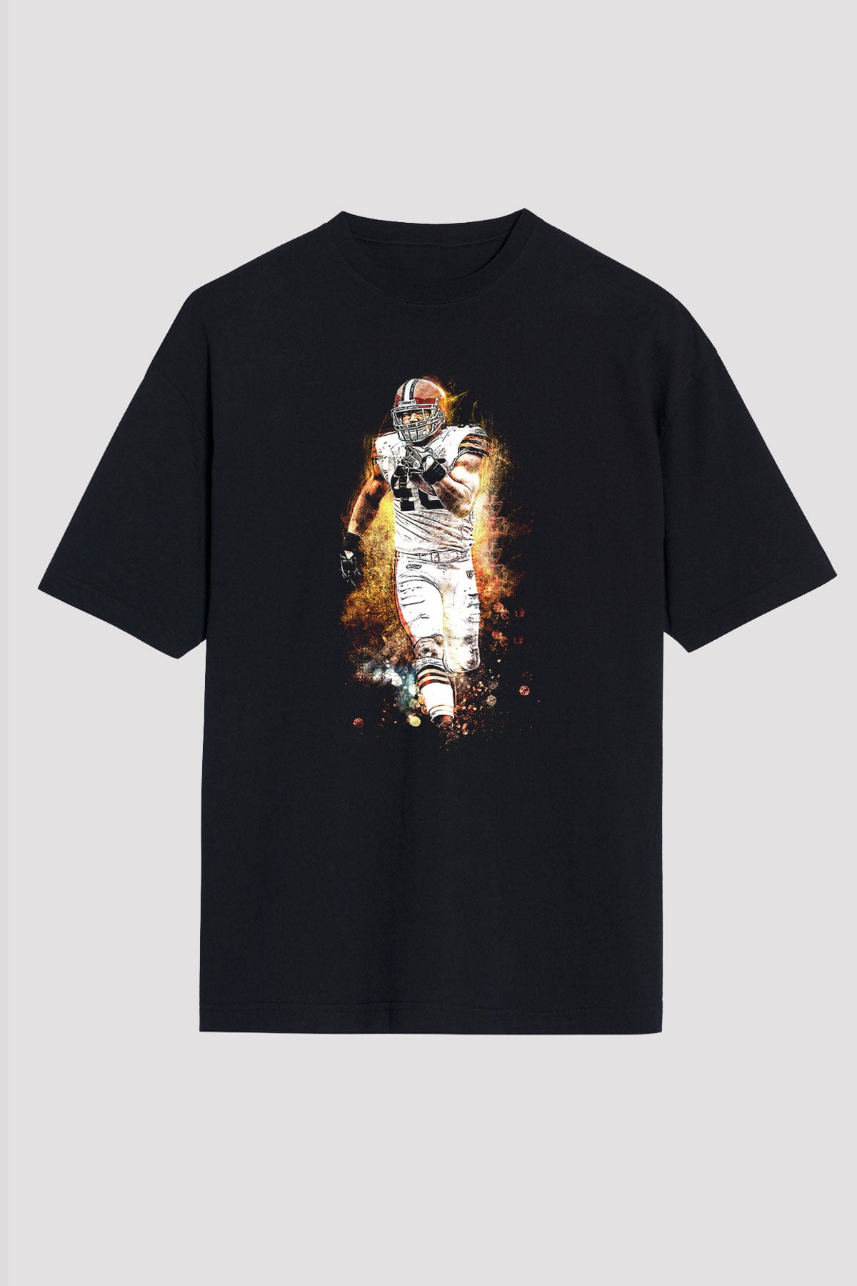 Amerikan Futbolu - American Football Baskılı Unisex Siyah Oversize Tişört