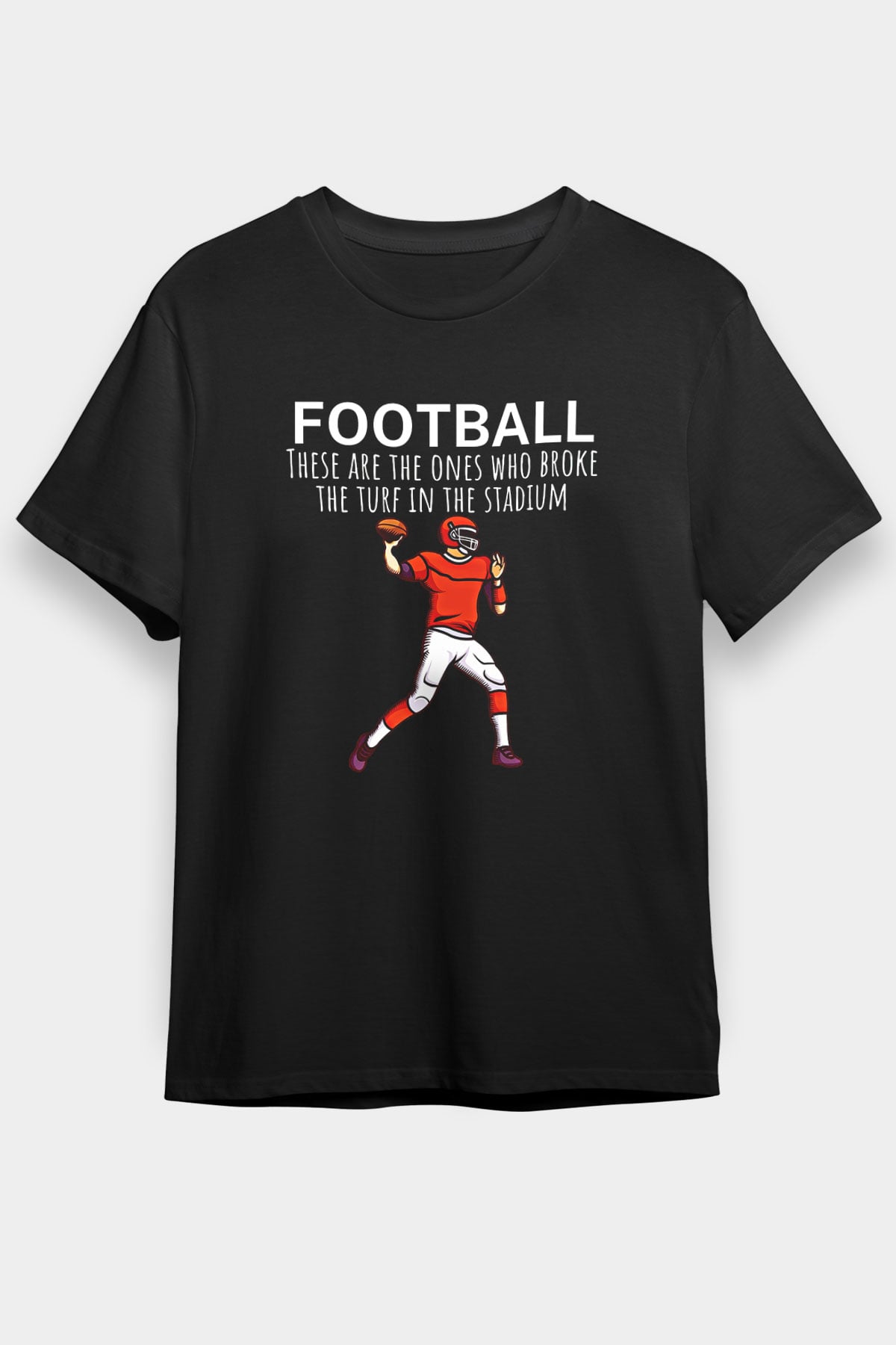 Amerikan Futbolu - American Football Baskılı Unisex Siyah Tişört - Tshirt