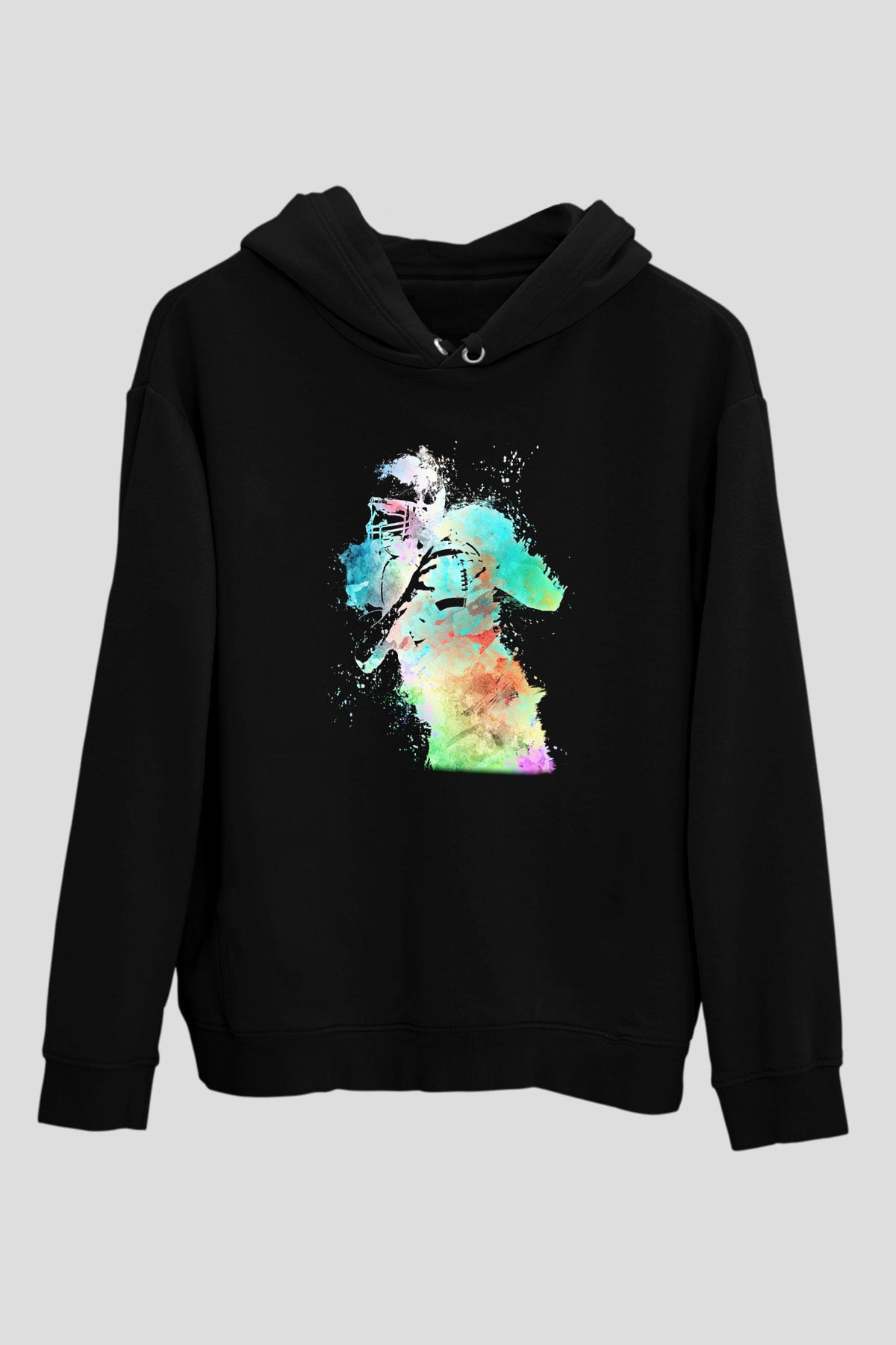 Amerikan Futbolu - American Football Baskılı Unisex Siyah Hoodie