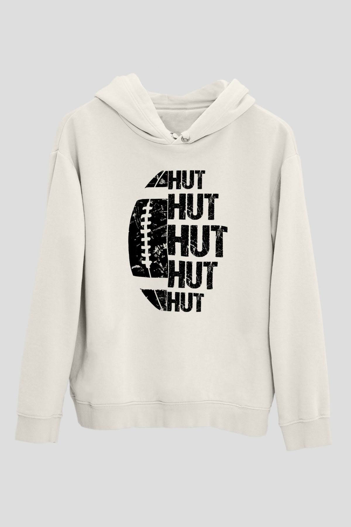 Amerikan Futbolu Baskılı Unisex Ekru Hoodie