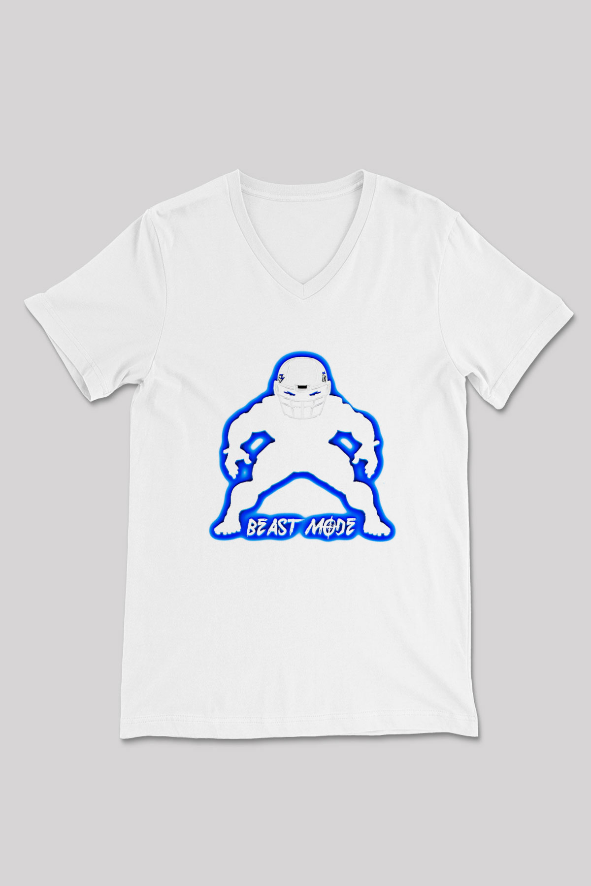 Amerikan Futbolu Baskılı Unisex V Yaka Tişört - Tshirt
