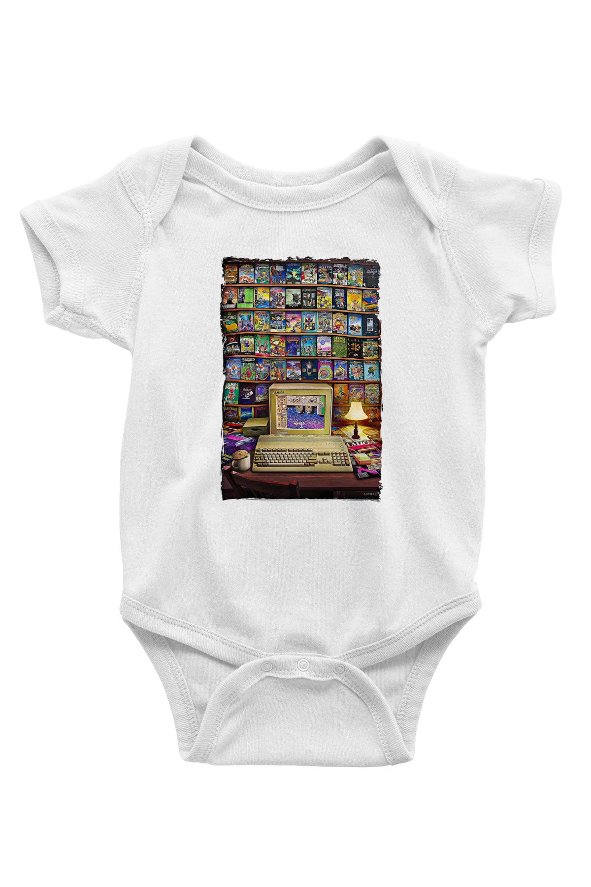 Amiga 500 Baskılı Beyaz Unisex Bebek Body - Zıbın
