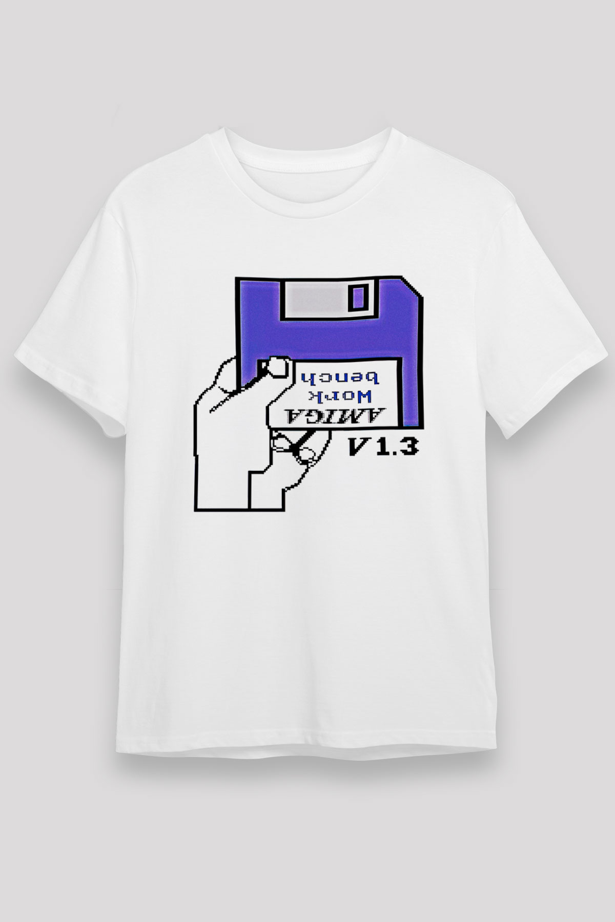 Amiga 500 Baskılı Unisex Beyaz Tişört - Tshirt