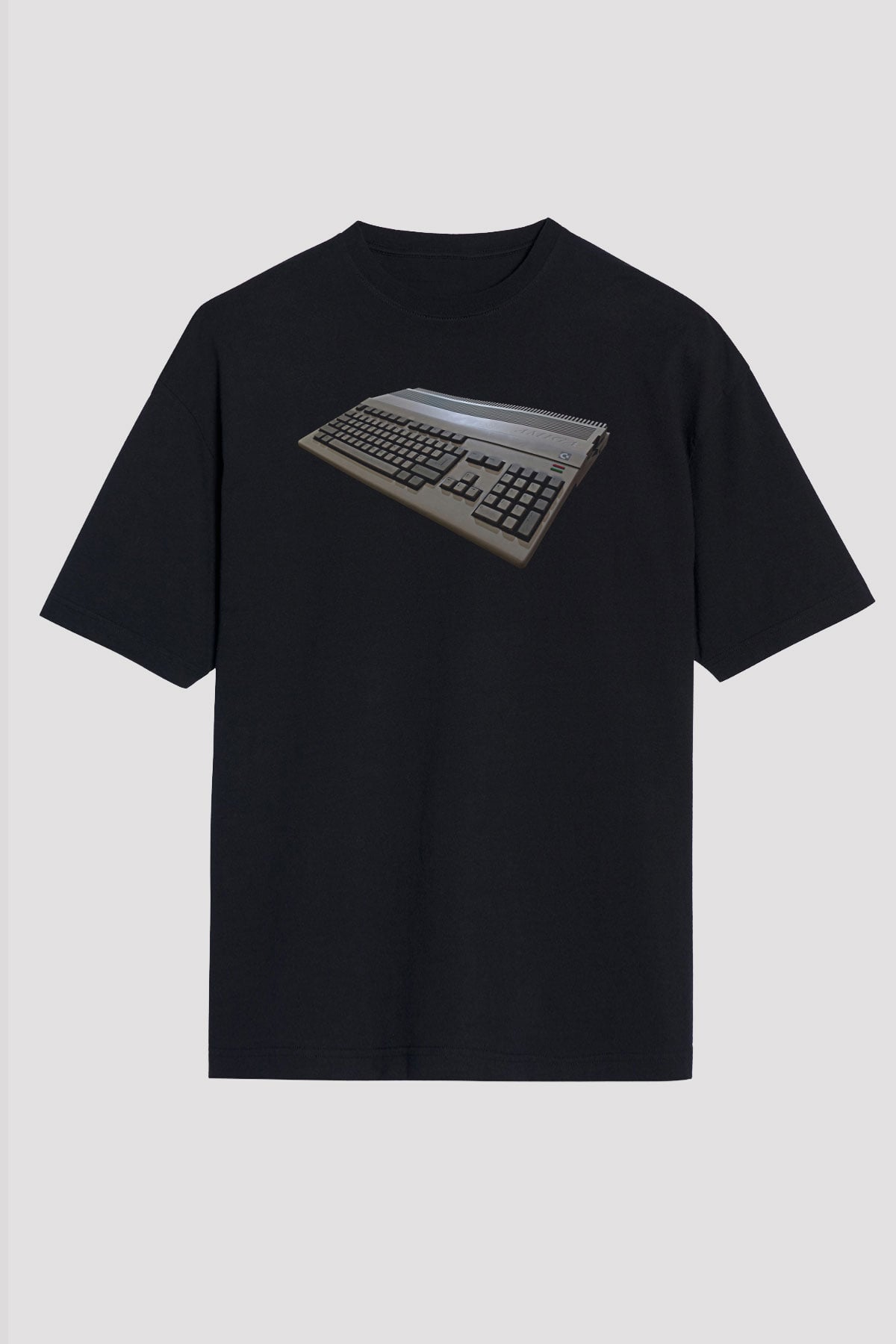 Amiga 500 Baskılı Unisex Siyah Oversize Tişört - Tshirt