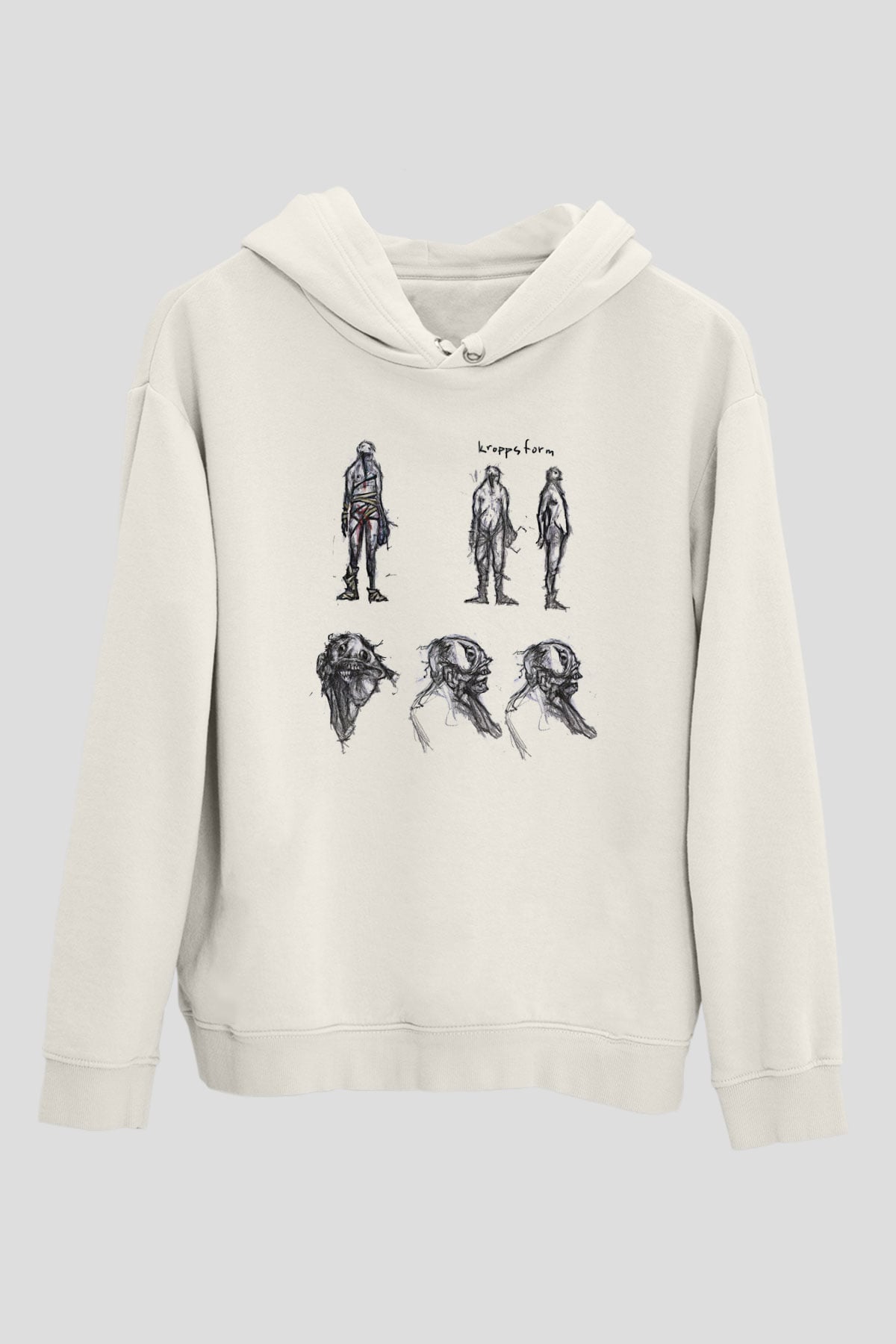 Amnesia Baskılı Beyaz Unisex Kapüşonlu Sweatshirt