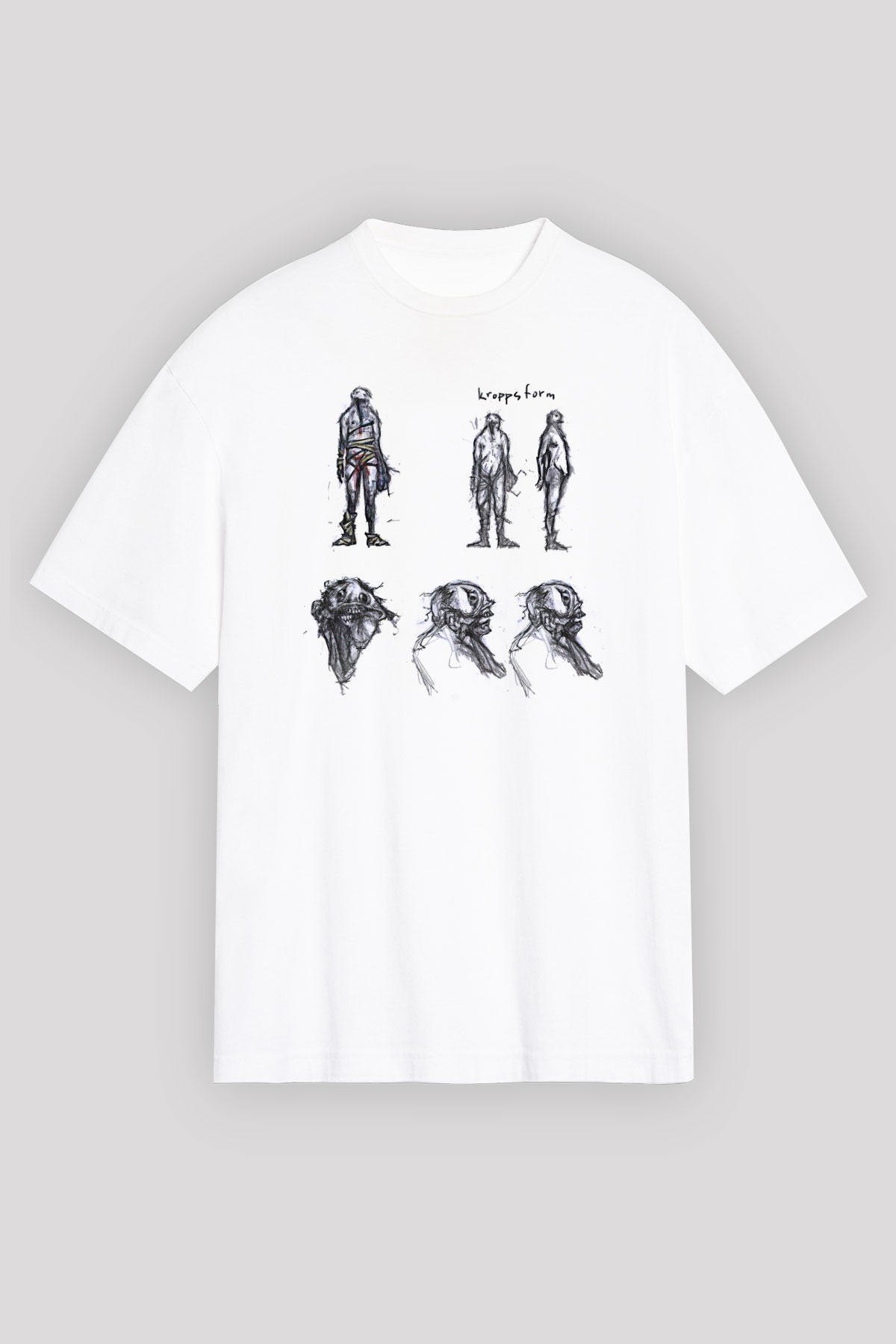 Amnesia Baskılı Beyaz Unisex Oversize Tişört - Tshirt