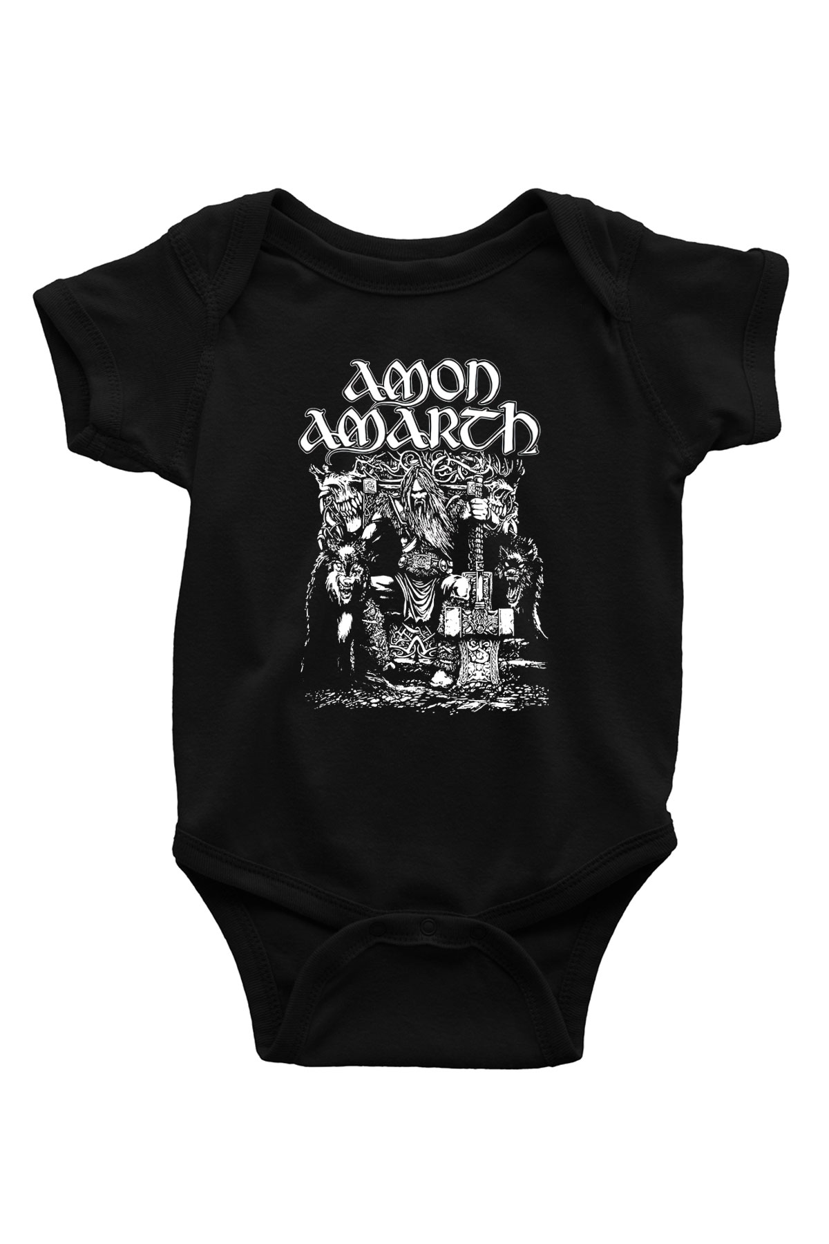 Amon Amarth Baskılı Siyah Bebek Body - Zıbın