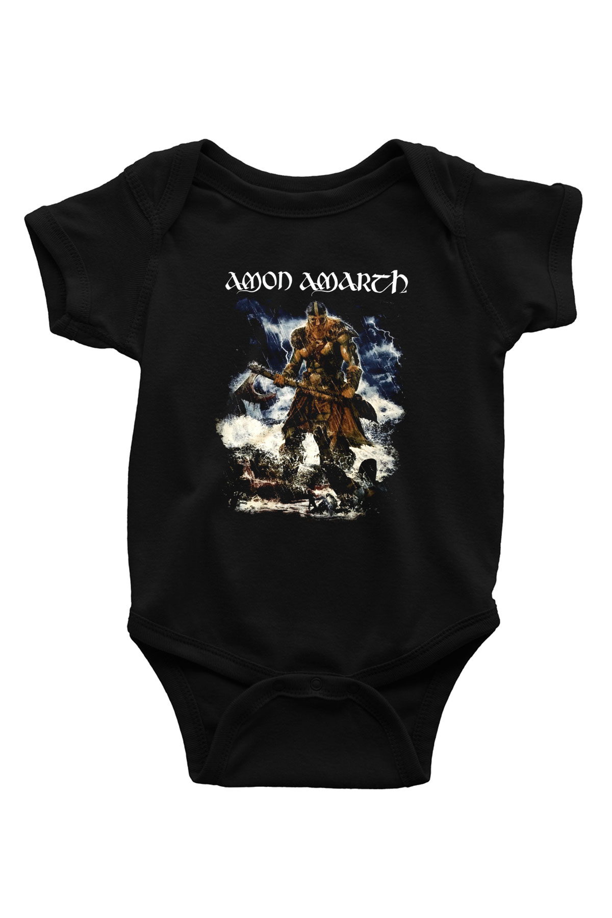 Amon Amarth Baskılı Siyah Bebek Body - Zıbın
