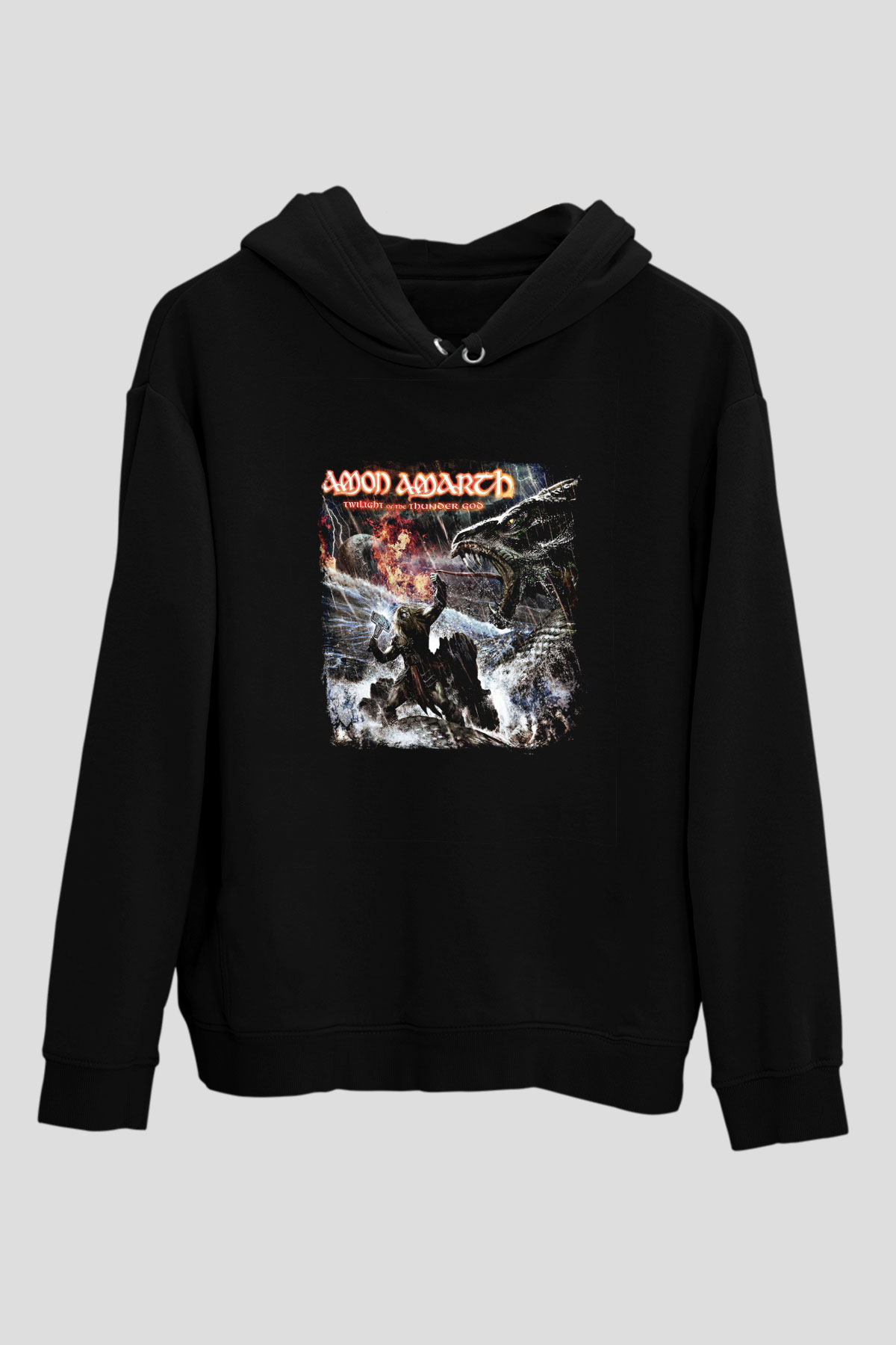 Amon Amarth Baskılı Unisex Siyah Hoodie