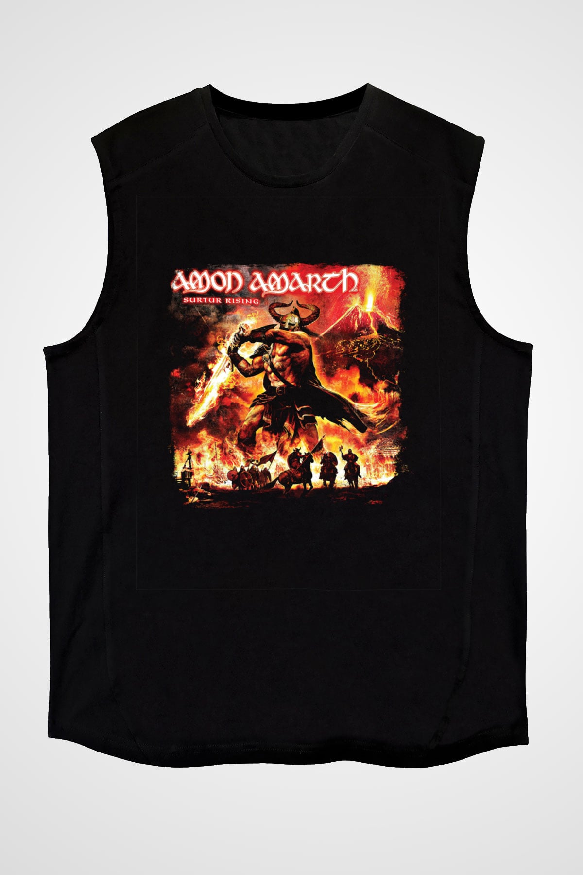 Amon Amarth Baskılı Unisex Siyah Kolsuz Tişört