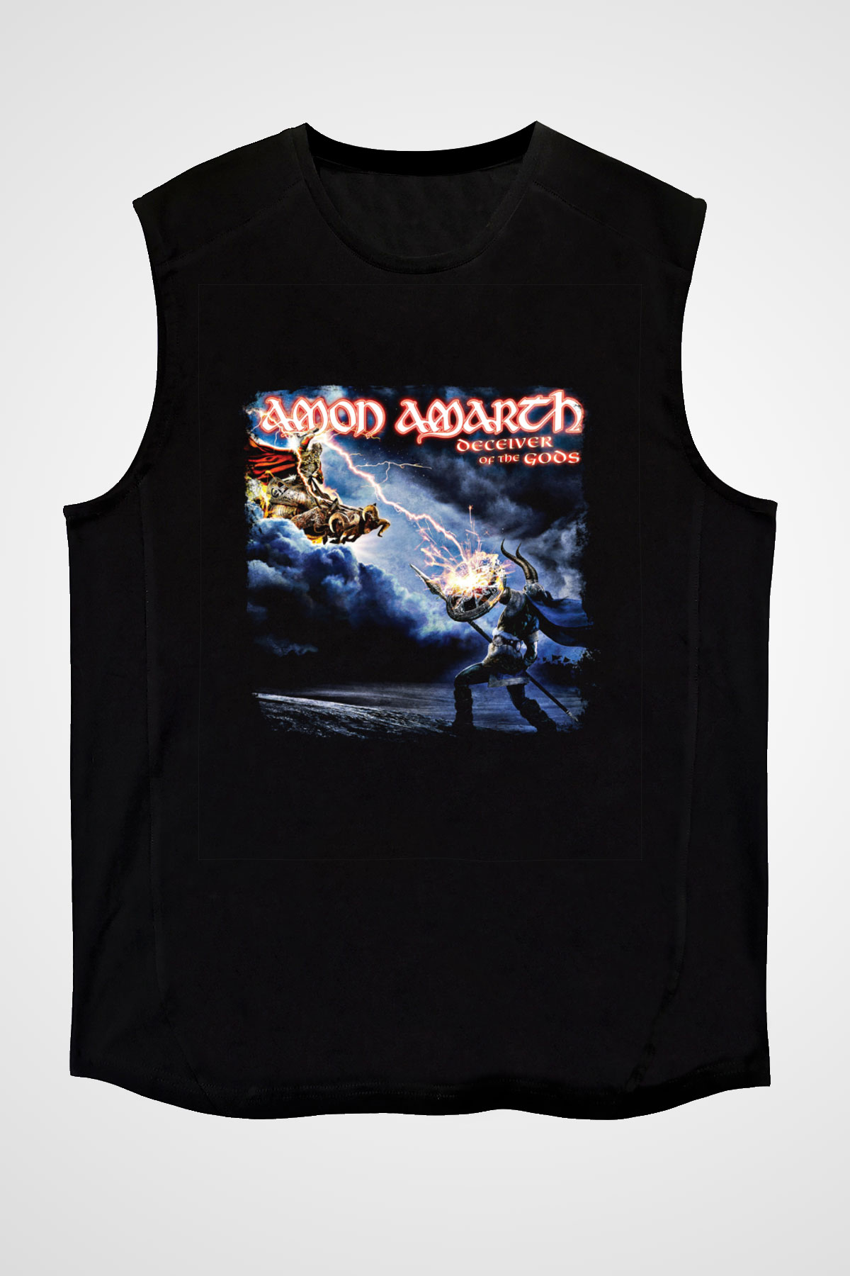 Amon Amarth Baskılı Unisex Siyah Kolsuz Tişört
