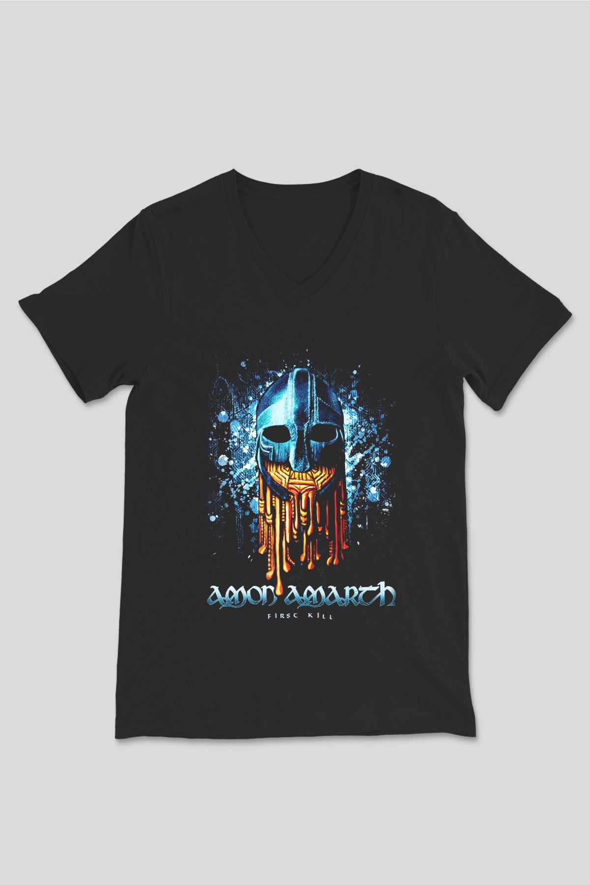 Amon Amarth Siyah Unisex V Yaka Tişört T-Shirt