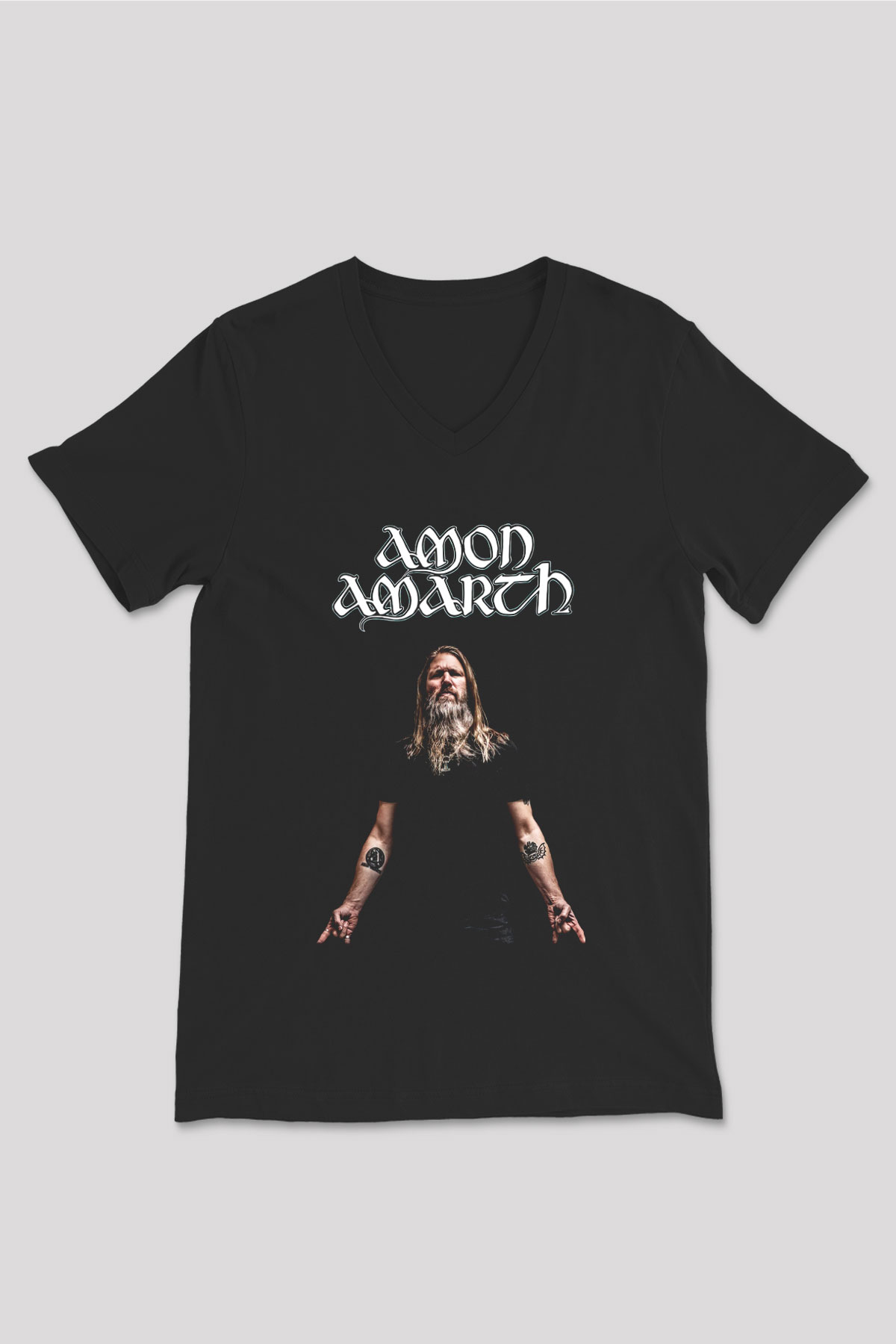 Amon Amarth Siyah Unisex V Yaka Tişört T-Shirt