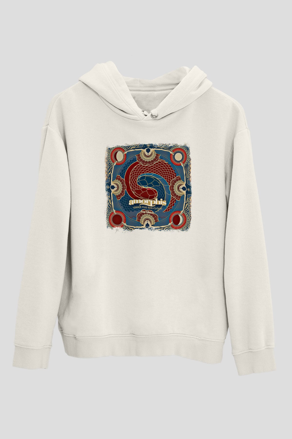 Amorphis Baskılı Unisex Beyaz Hoodie