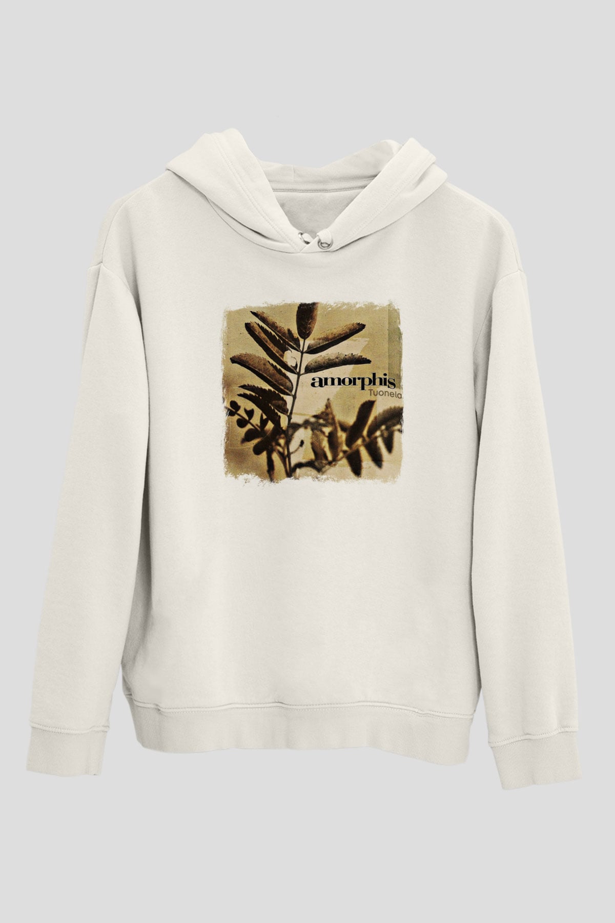 Amorphis Baskılı Unisex Beyaz Hoodie