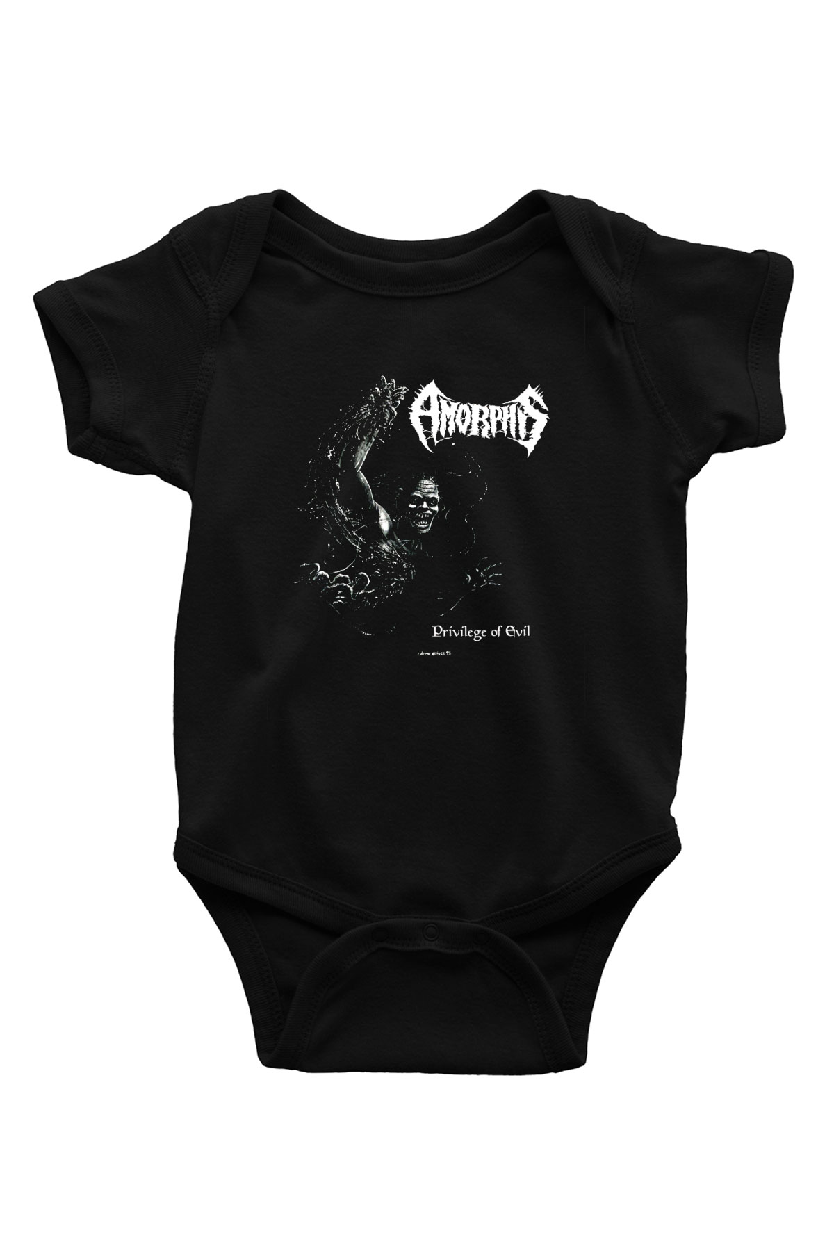 Amorphis Baskılı Unisex Siyah Bebek Body - Zıbın