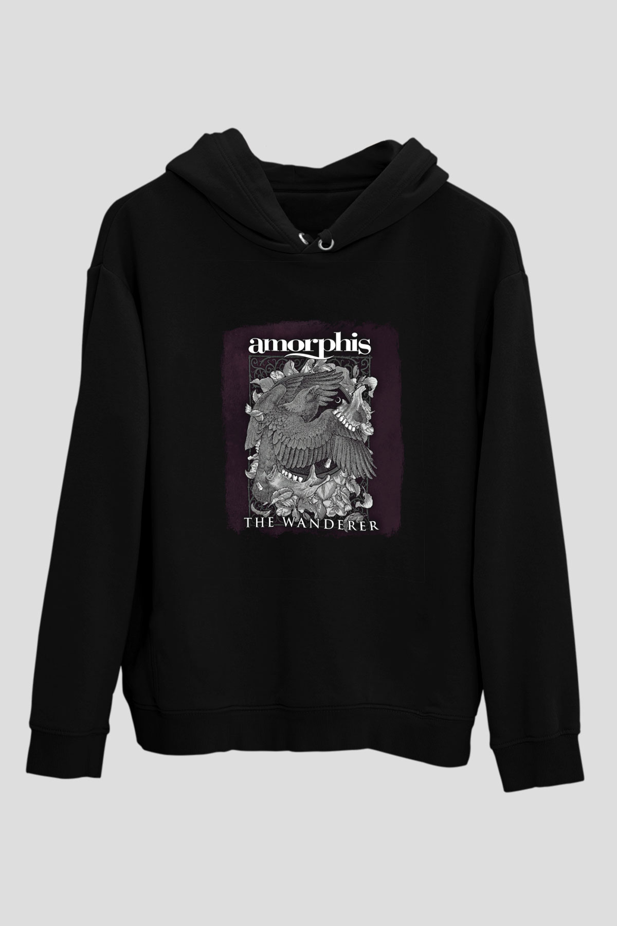 Amorphis Baskılı Unisex Siyah Hoodie