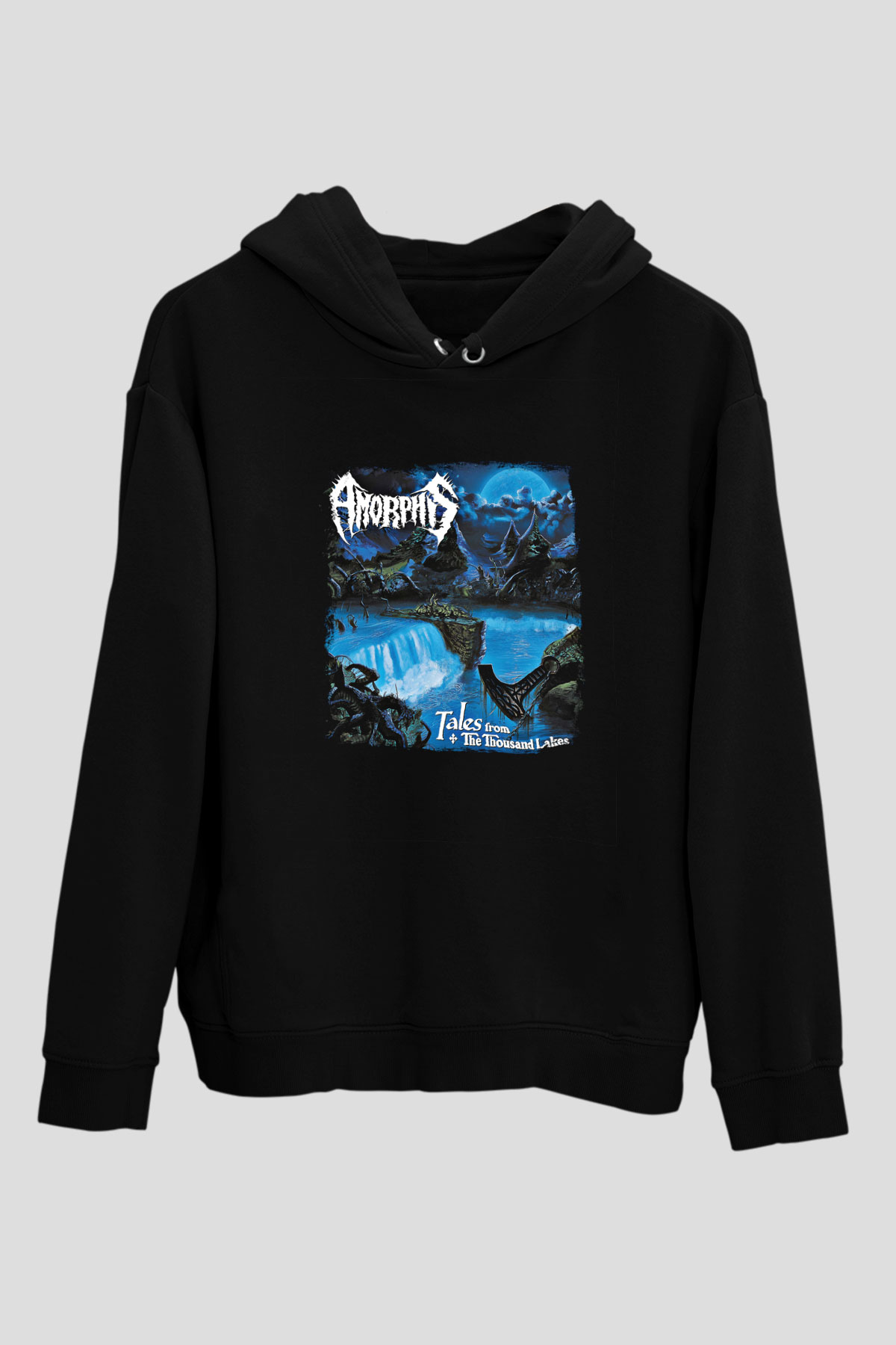 Amorphis Baskılı Unisex Siyah Hoodie
