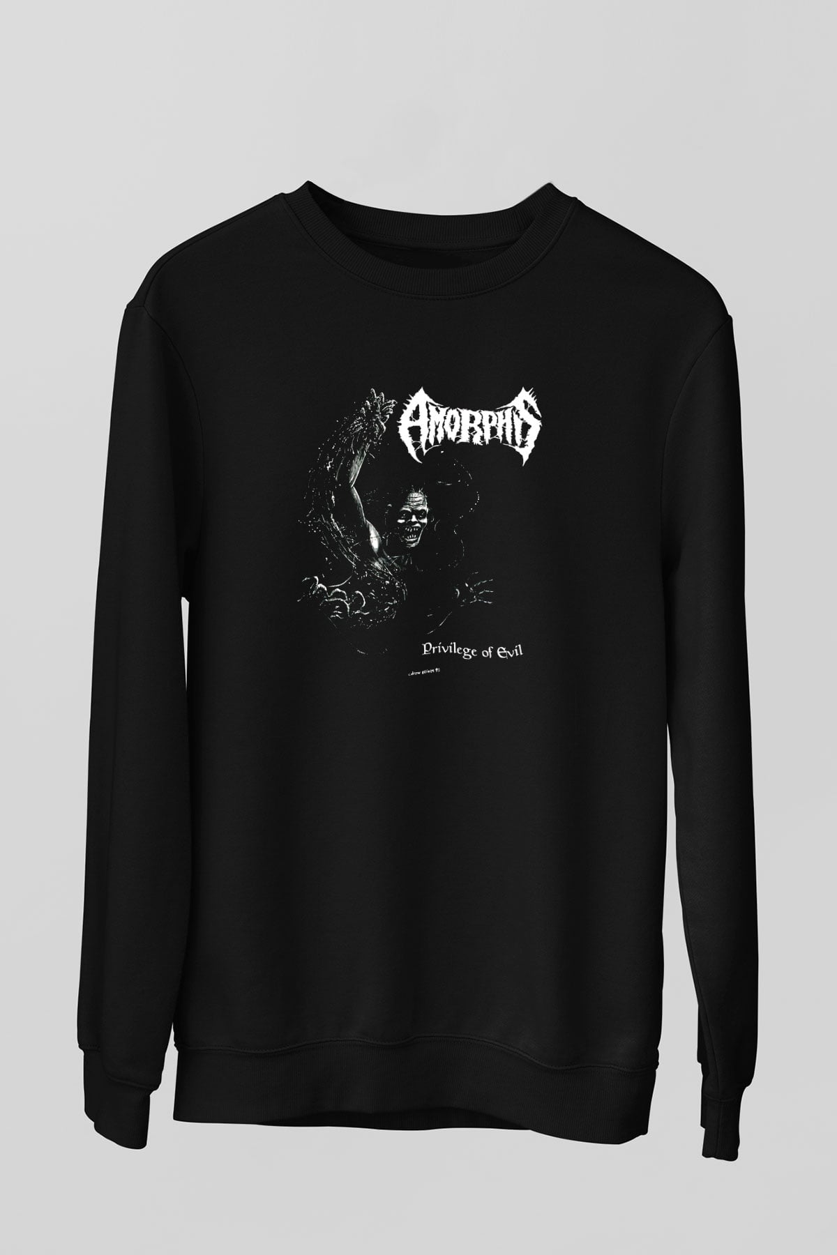 Amorphis Baskılı Unisex Siyah Sweatshirt