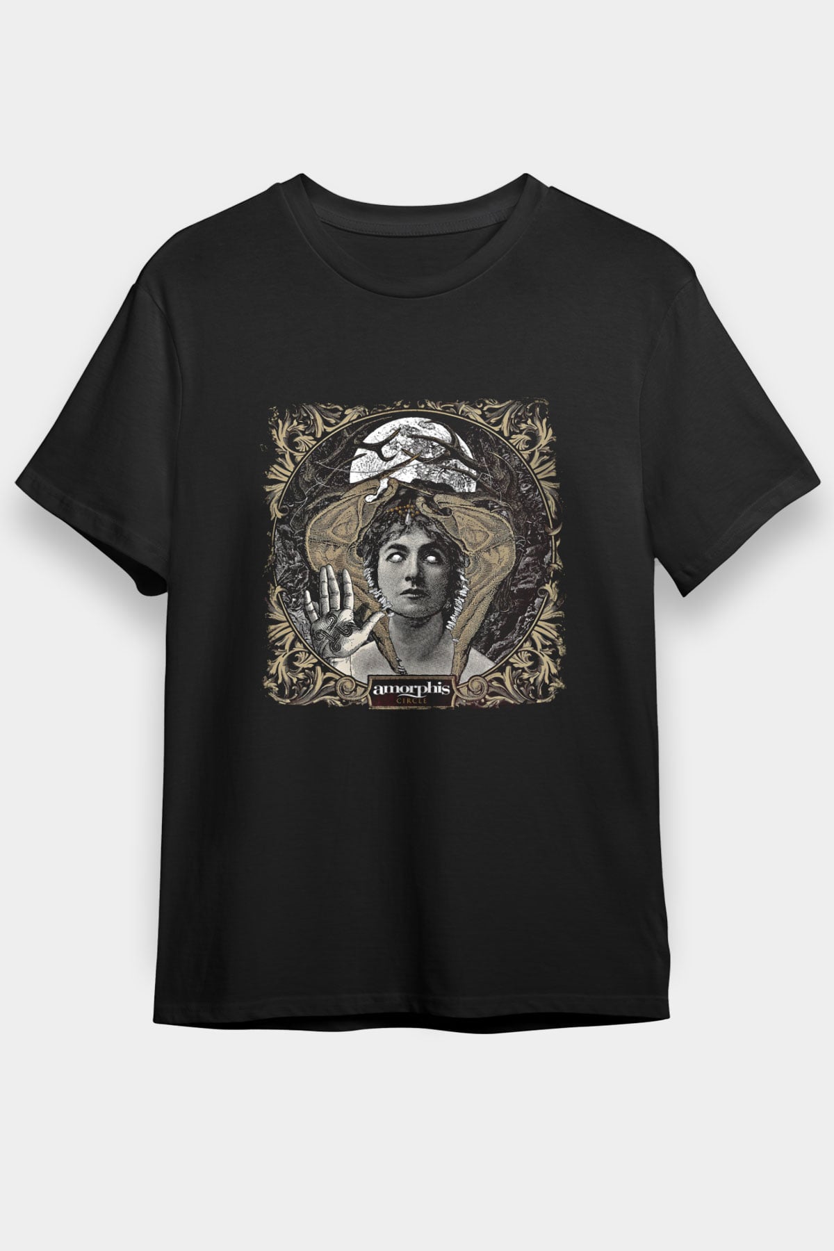 Amorphis Baskılı Unisex Siyah Tişört