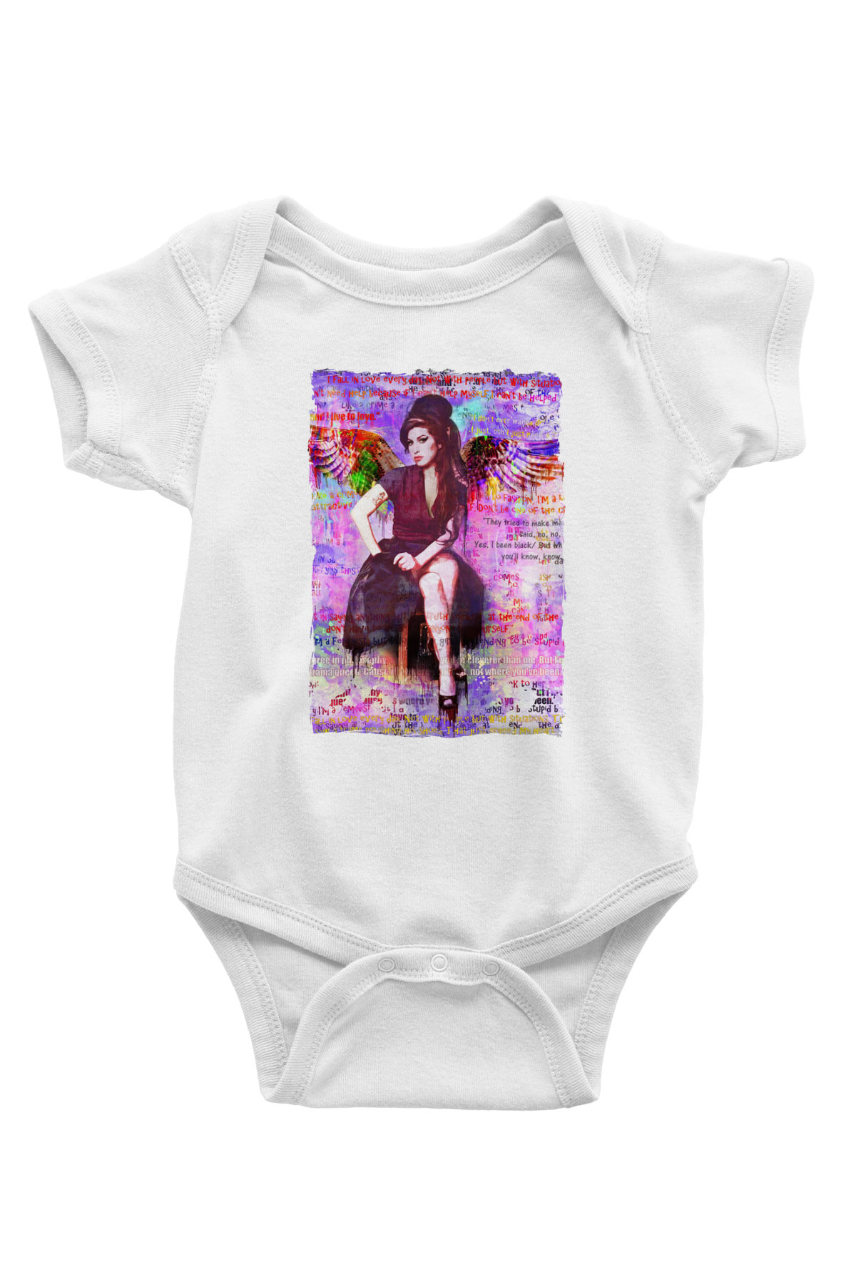 Amy Winehouse Beyaz Bebek Body - Zıbın