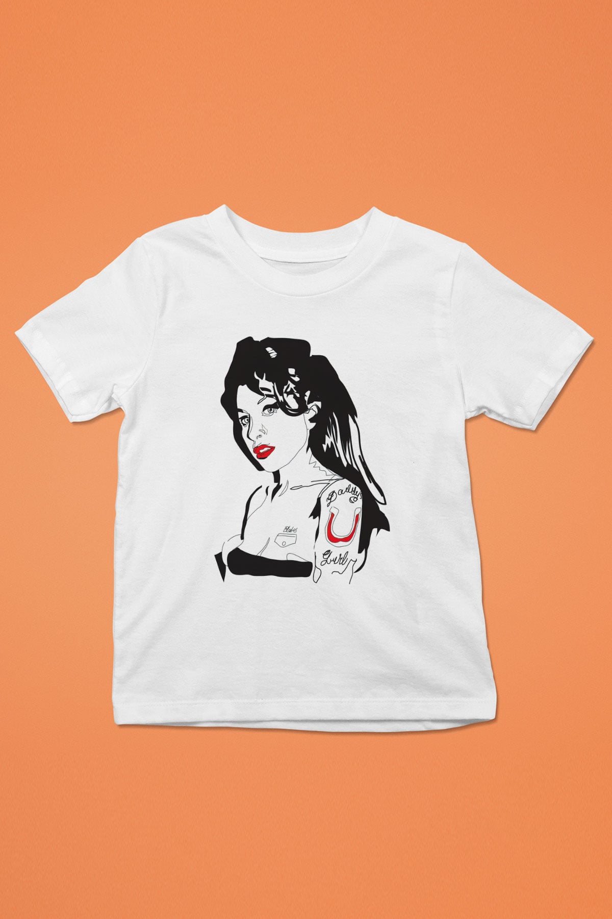 Amy Winehouse Beyaz Unisex Çocuk Tişört