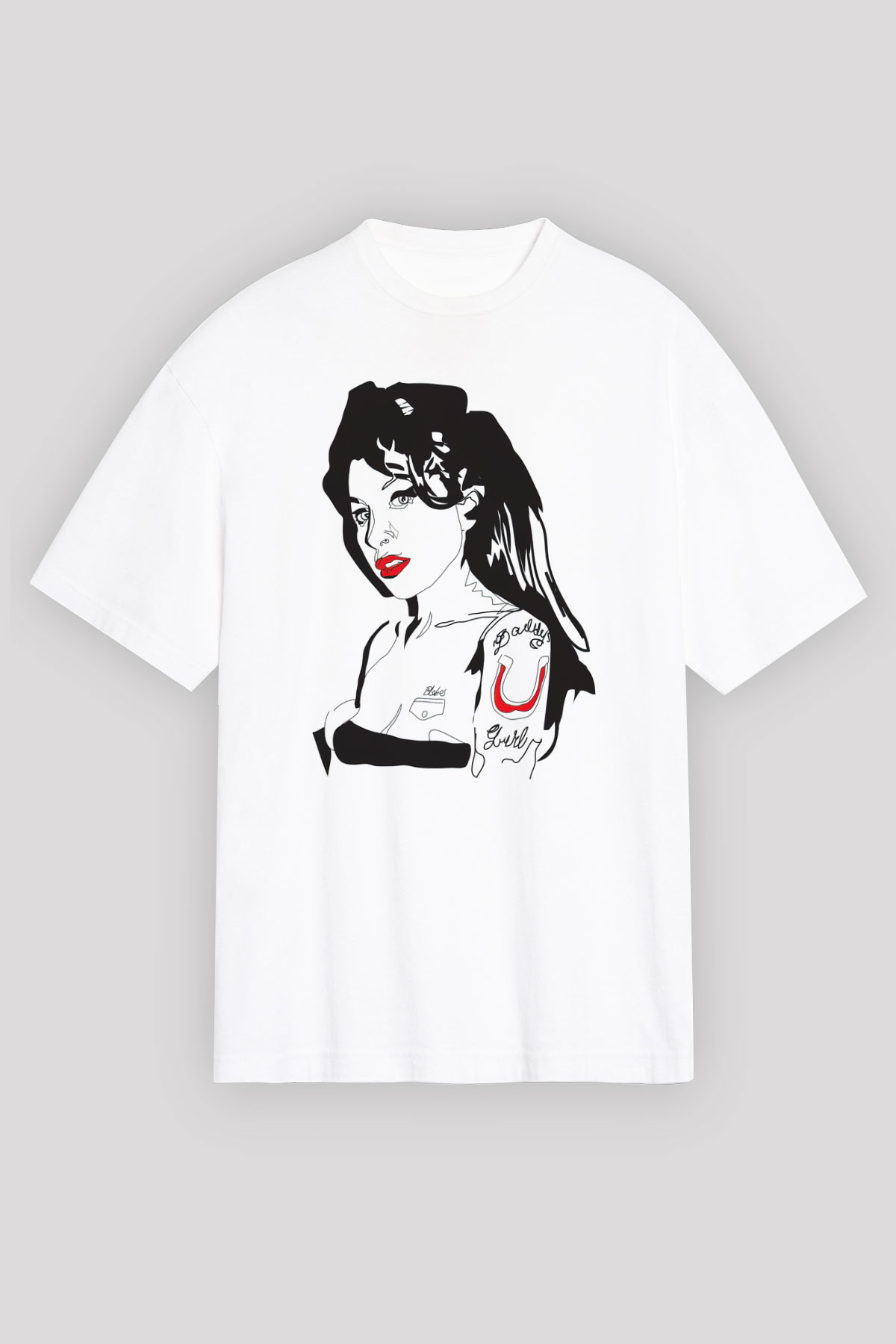 Amy Winehouse Beyaz Unisex Tişört T-Shirt - TişörtFabrikası