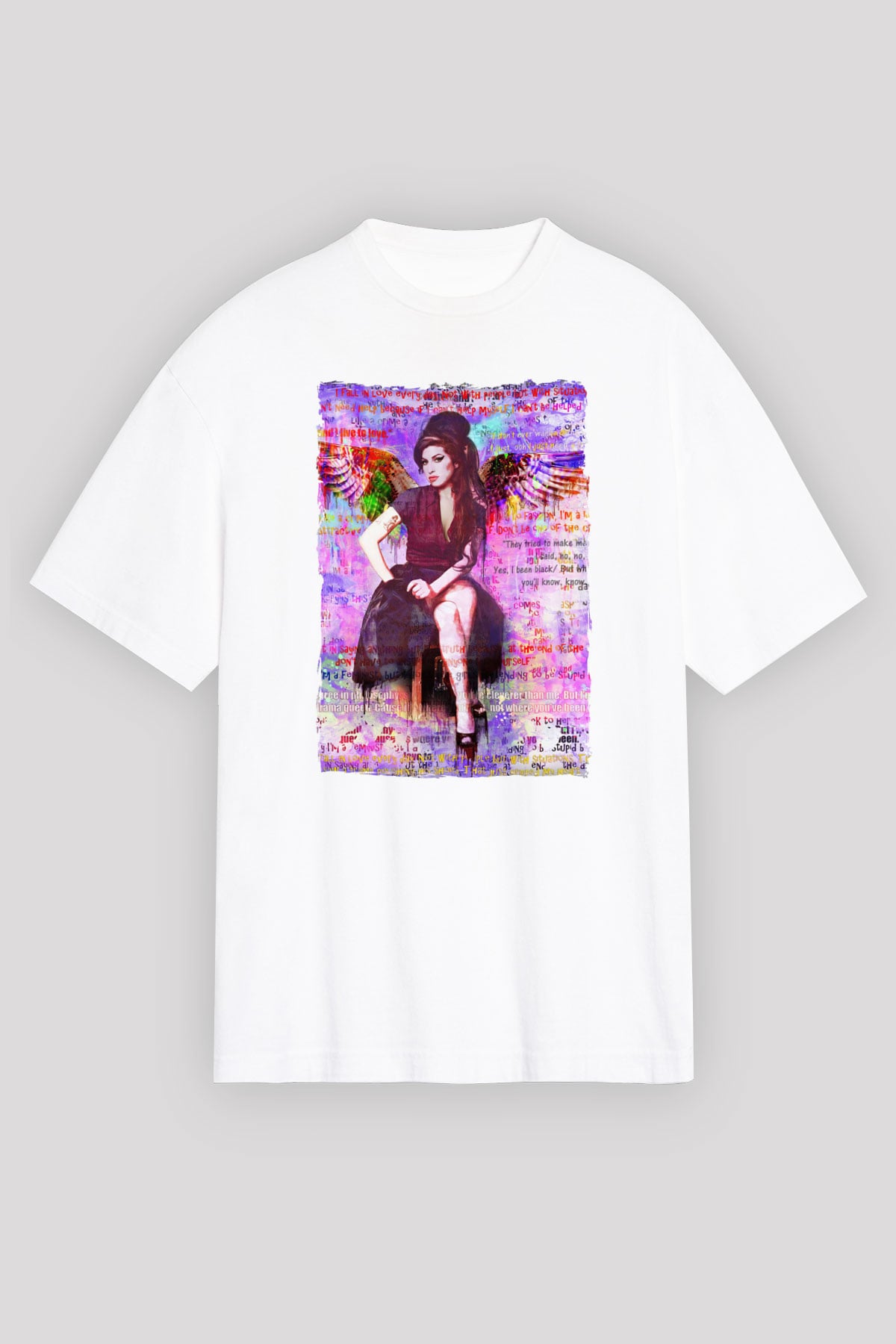 Amy Winehouse Beyaz Unisex Tişört T-Shirt - TişörtFabrikası