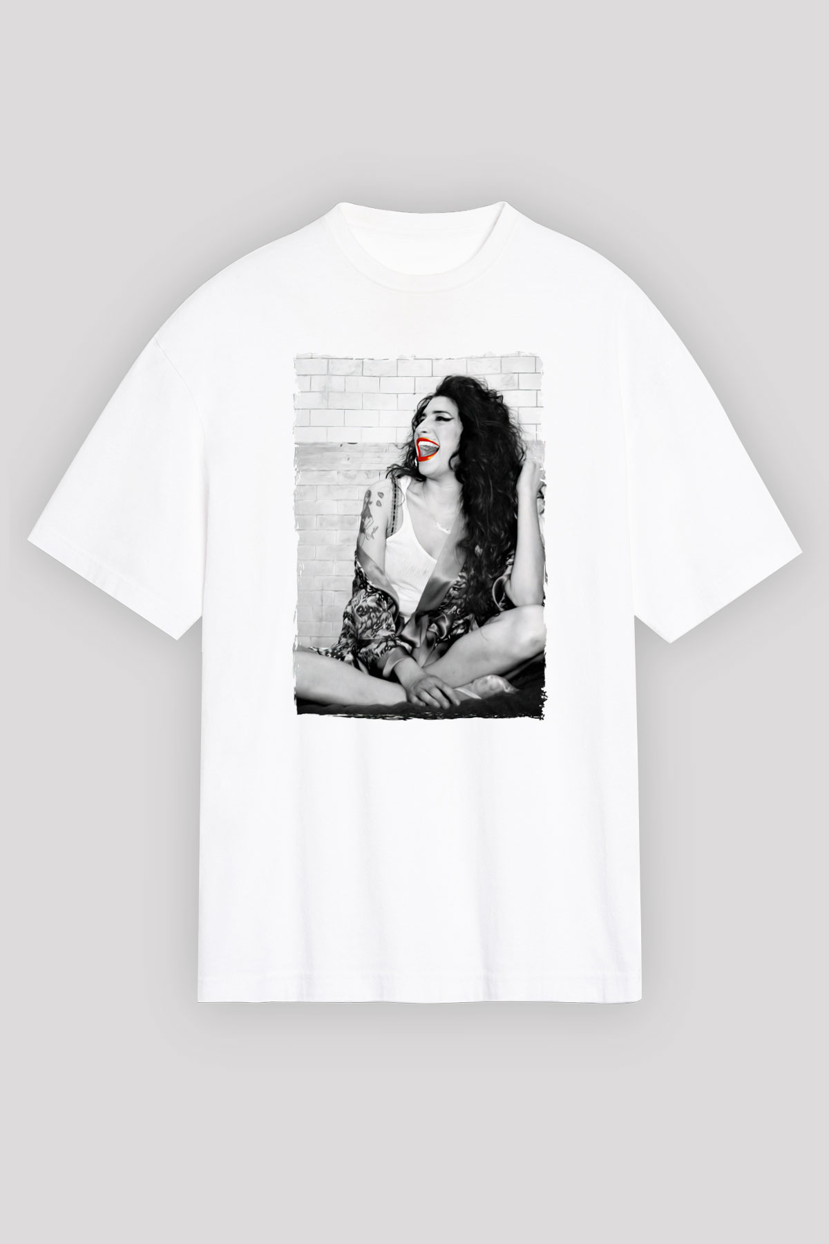 Amy Winehouse Beyaz Unisex Tişört T-Shirt - TişörtFabrikası